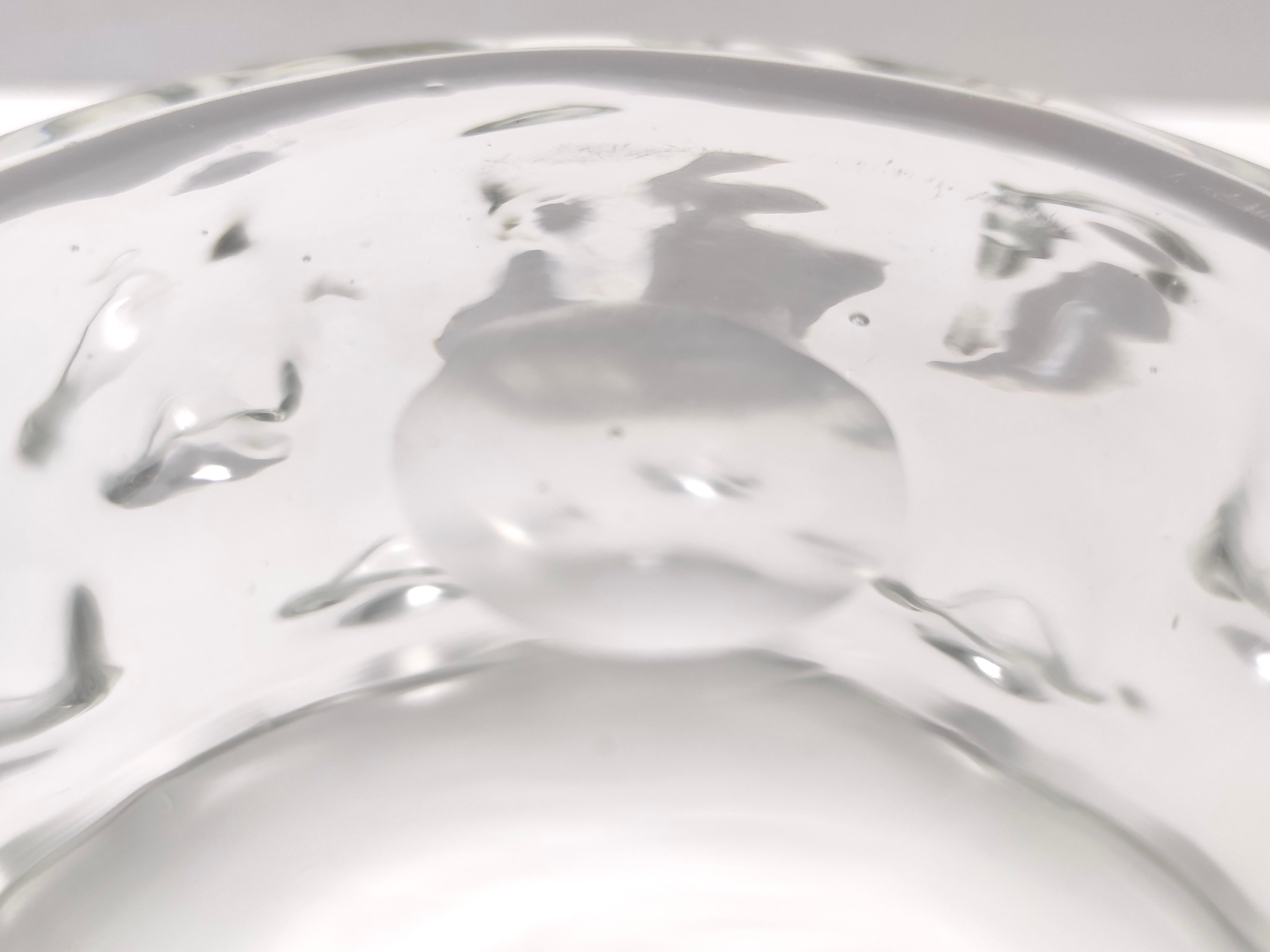 Vaso trasparente d'epoca in vetro di Murano con bugne attribuibile a Barovier in vendita 3