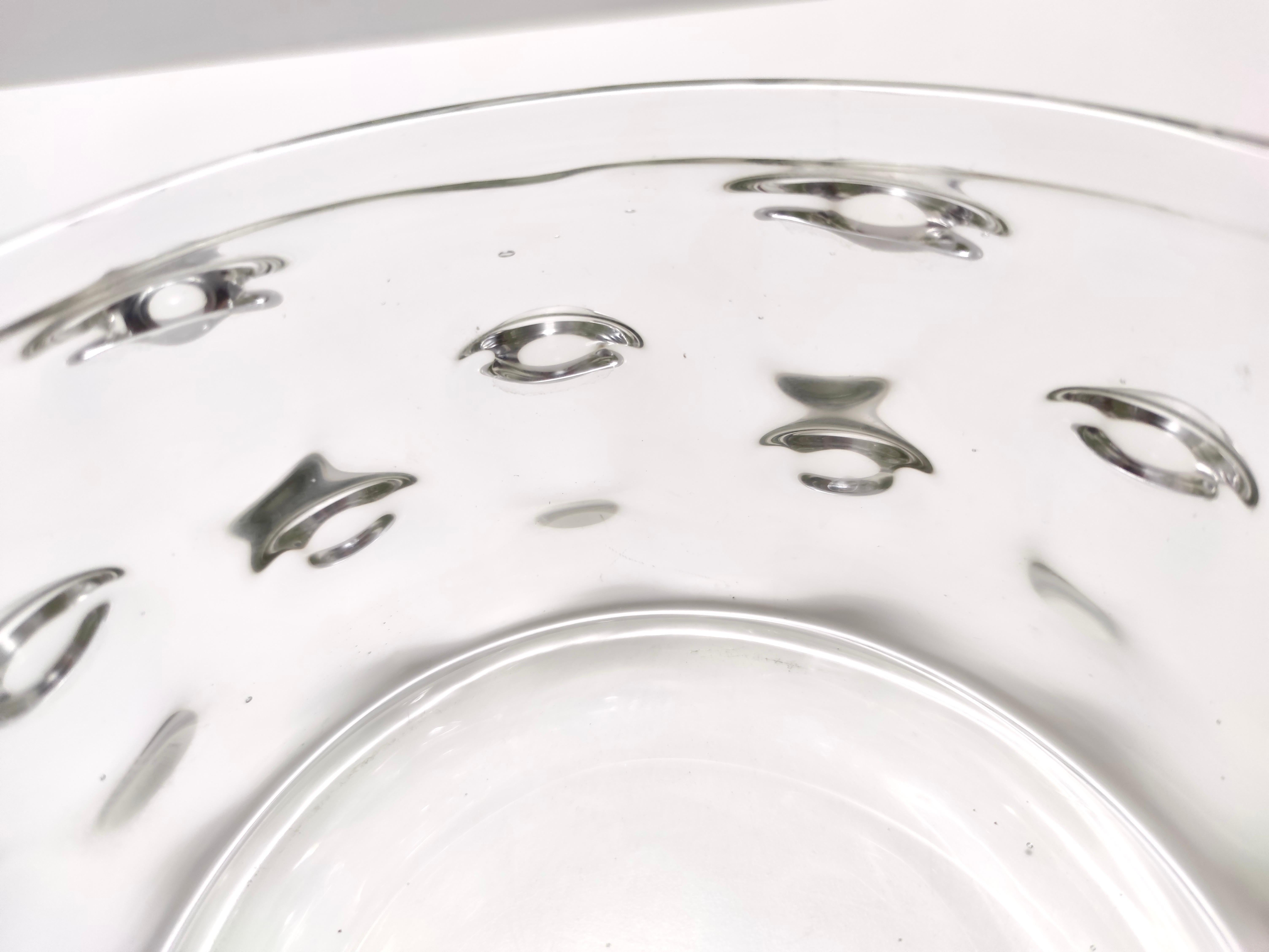 Verre de Murano Vase vintage en verre de Murano transparent avec insecte inscrit à Barovier en vente