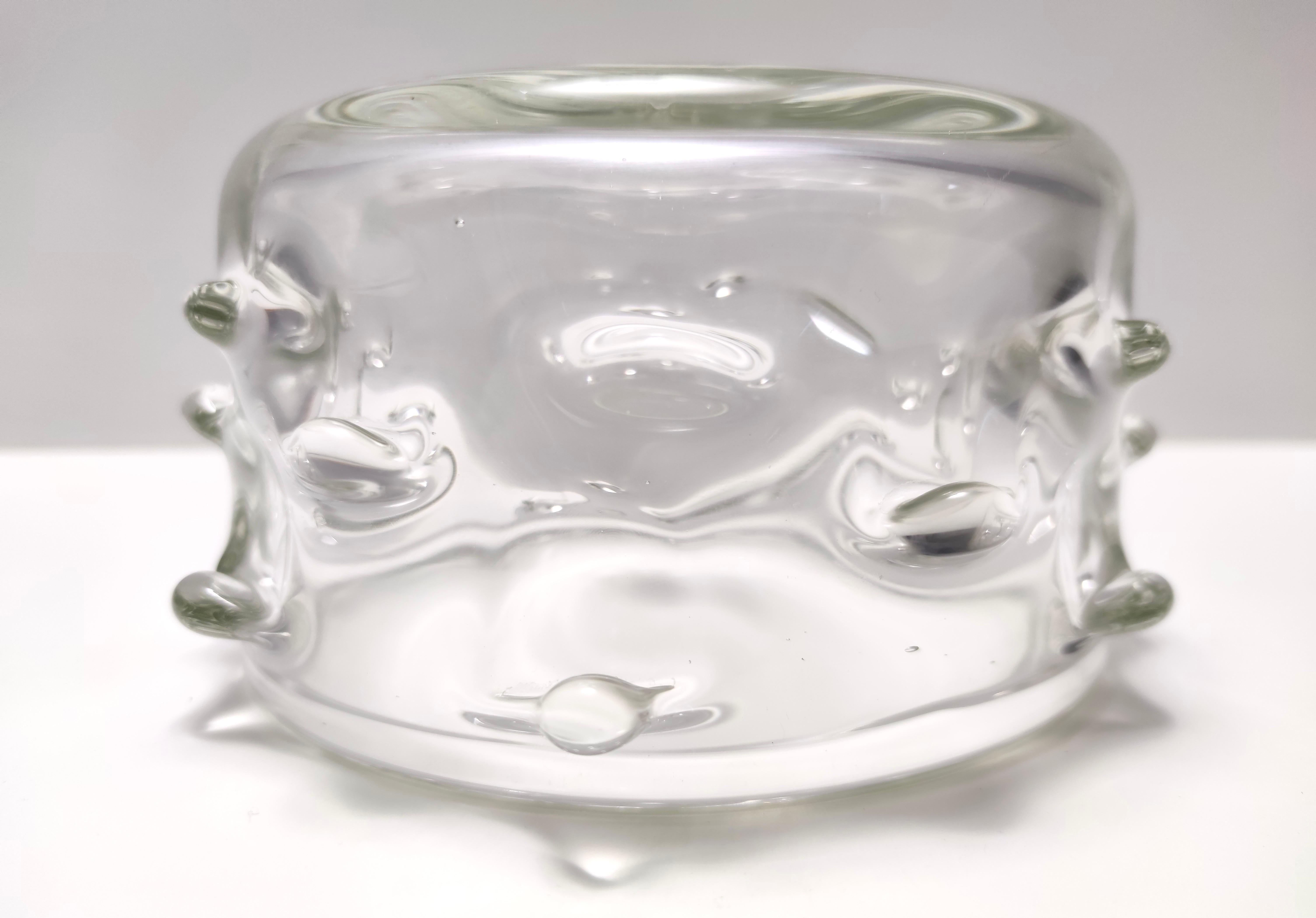Vase vintage en verre de Murano transparent avec insecte inscrit à Barovier en vente 1
