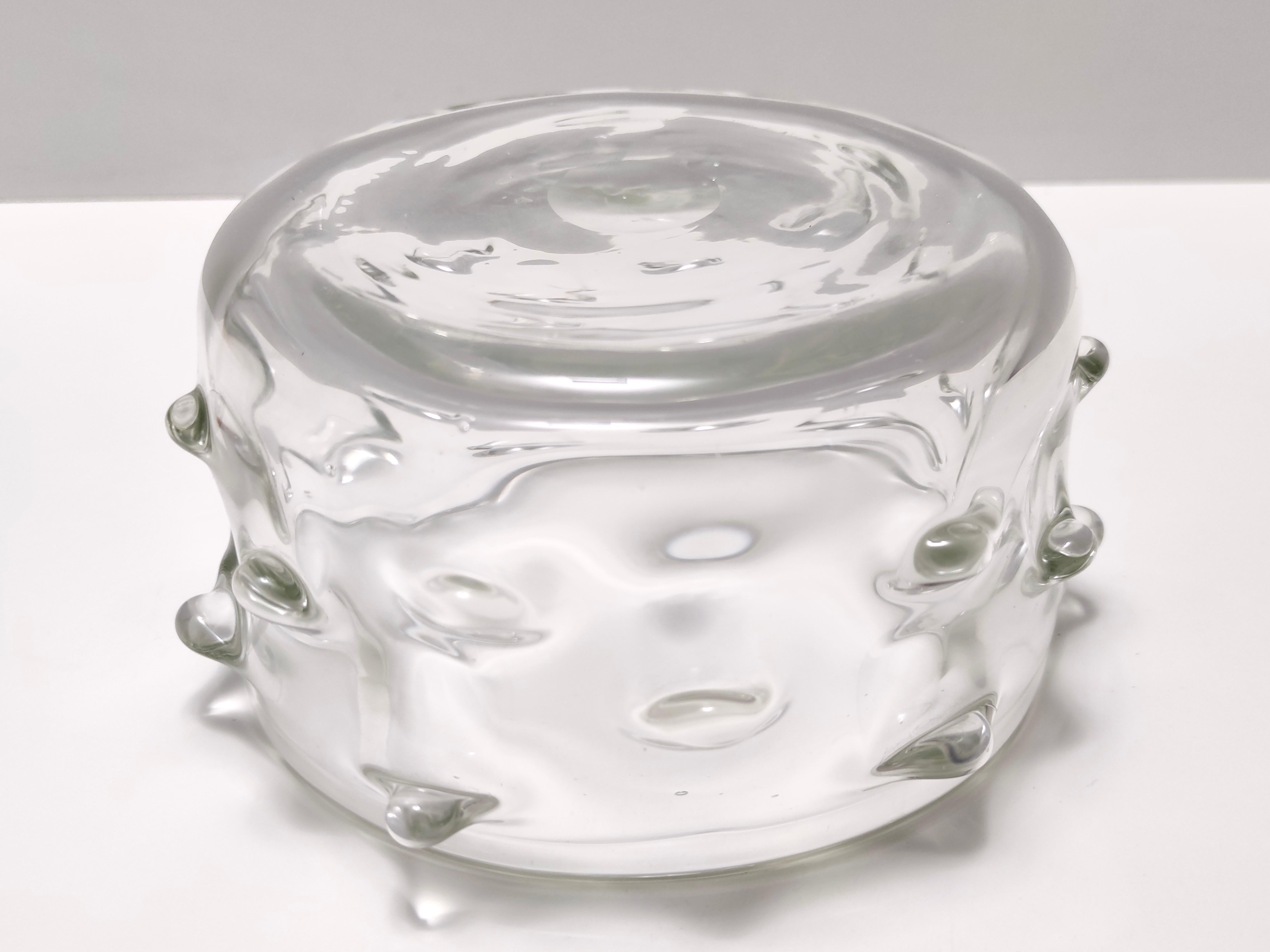 Vase vintage en verre de Murano transparent avec insecte inscrit à Barovier en vente 2