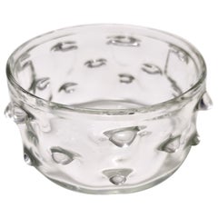 Vase vintage en verre de Murano transparent avec insecte inscrit à Barovier