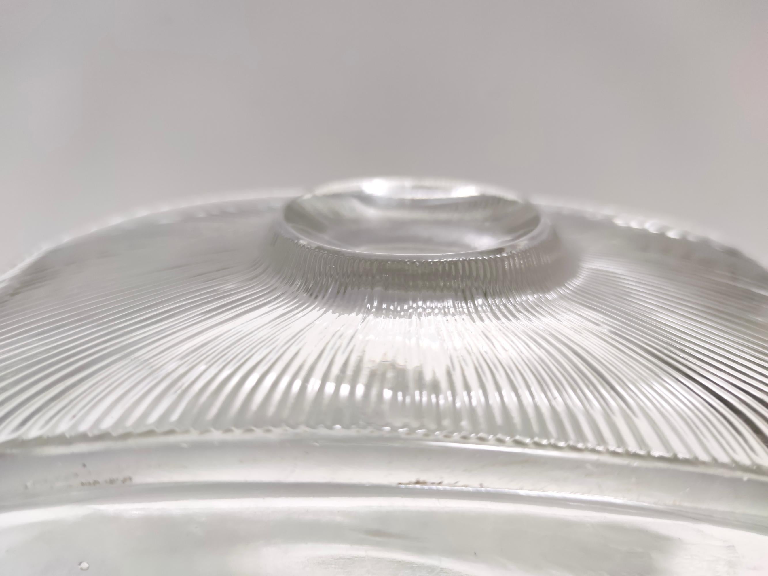 Vintage Transparent Pressed Glass Vase SUN by Rudolf Jurnikl for Sklárna For Sale 4