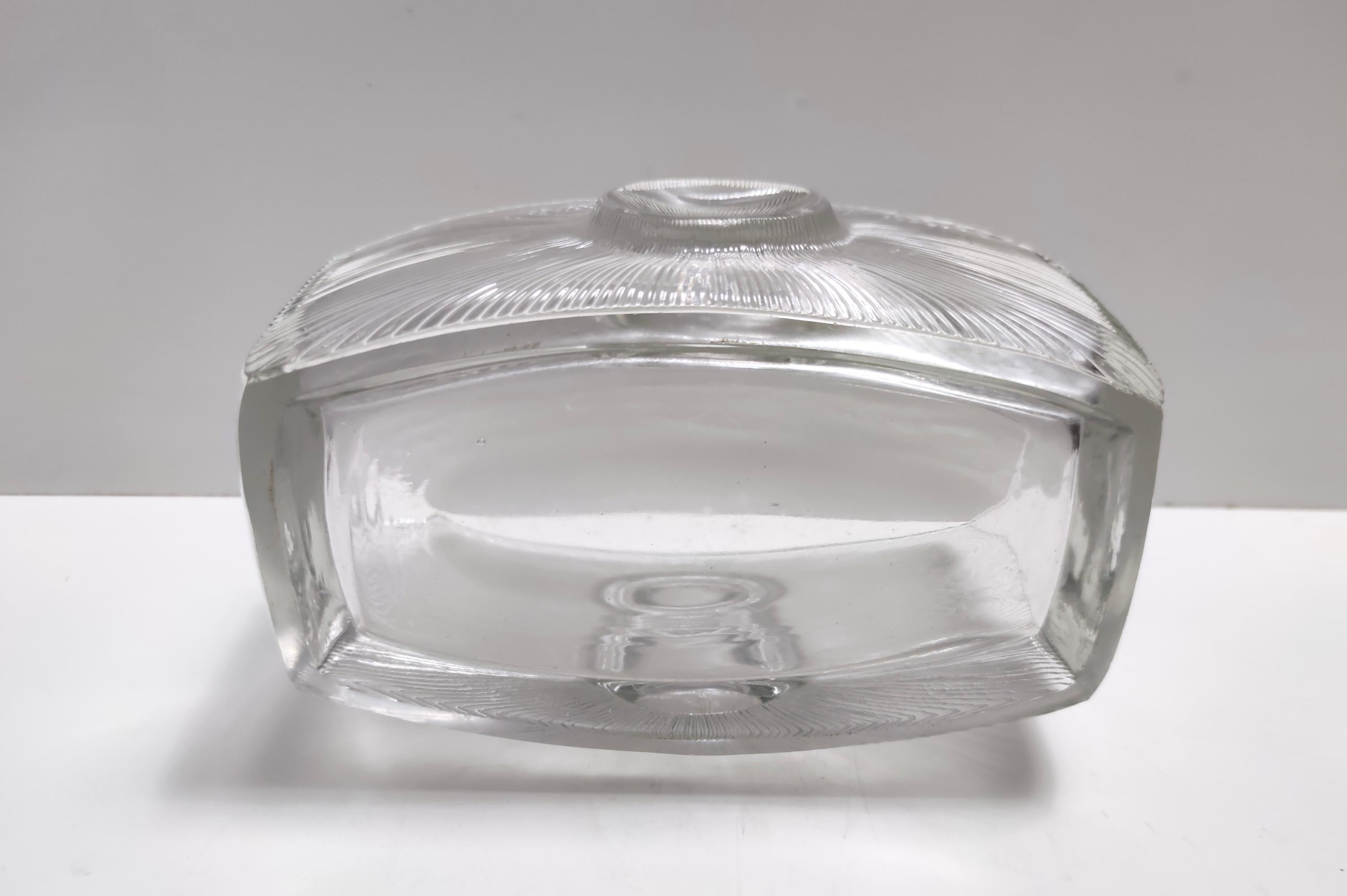 Vintage Transparent Pressed Glass Vase SUN by Rudolf Jurnikl for Sklárna For Sale 1