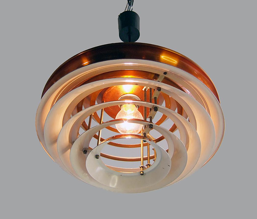 Swedish Vintage Trava Copper Pendant Lamp by Carl Thore for Granhaga, 1960s