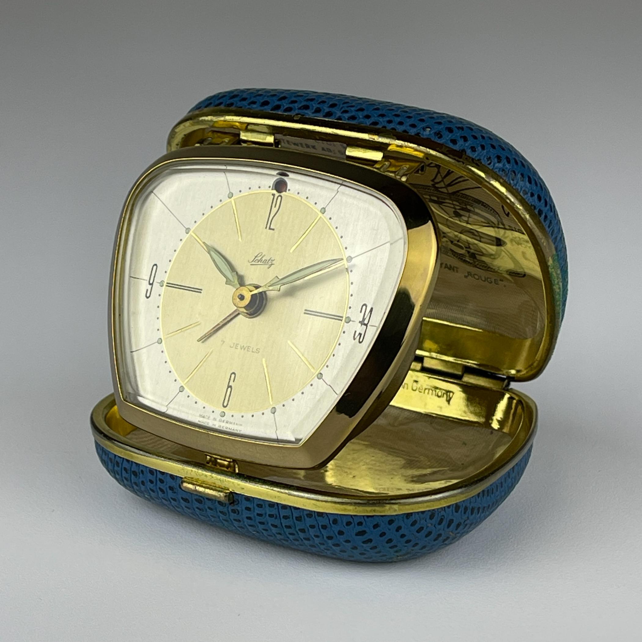 Vintage travel alarm clock by Schatz, 7 Jewel, Germany, 1970s at