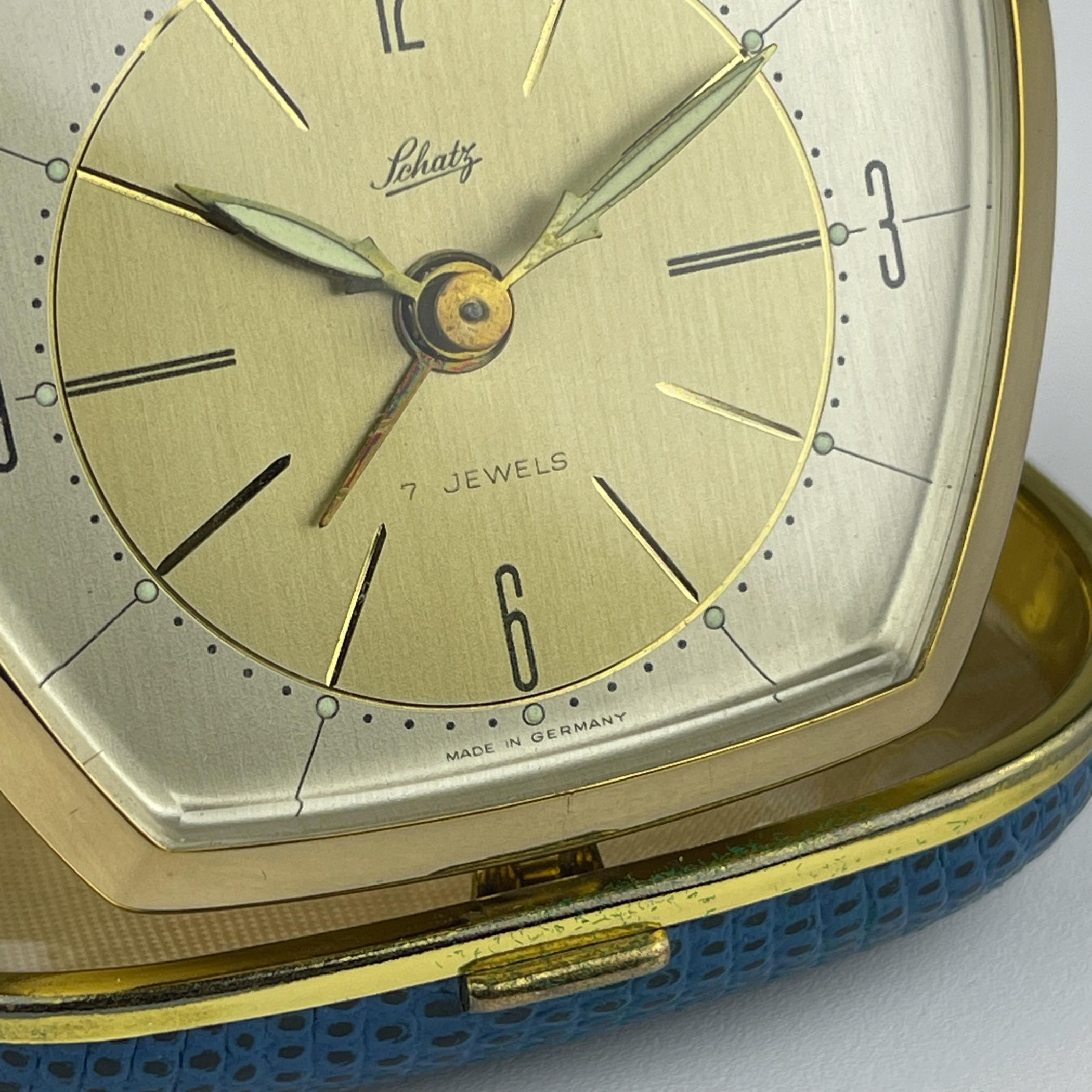 Vintage travel alarm clock by Schatz, 7 Jewel, Germany, 1970s at