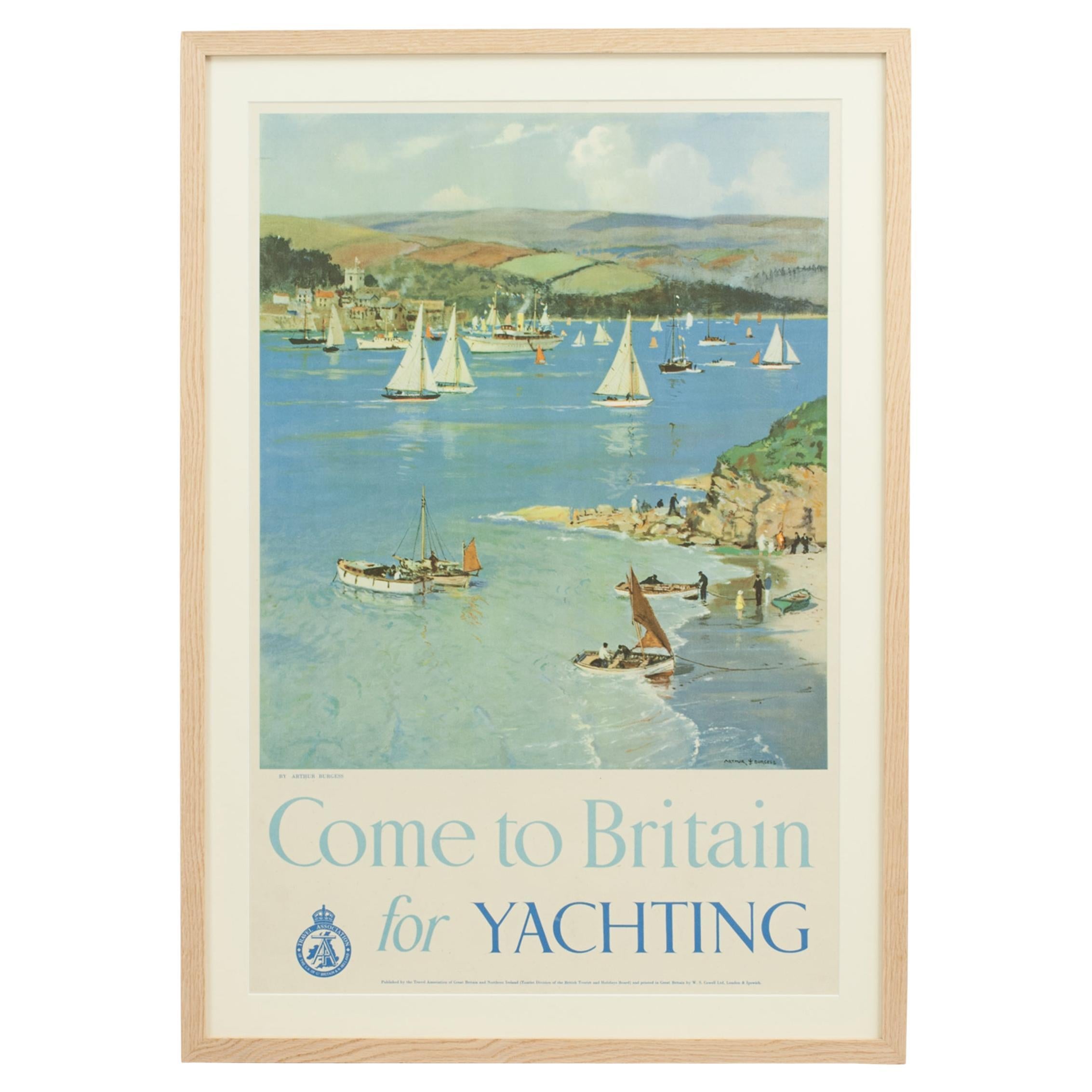 Vintage Travel Poster, Come To Britain For Yachting