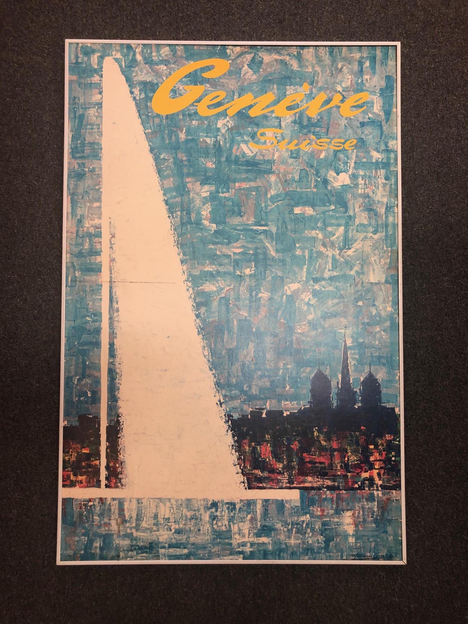 Paper Vintage Travel Poster 'Ginevra Svizzera' by Fernando Correta, 1968