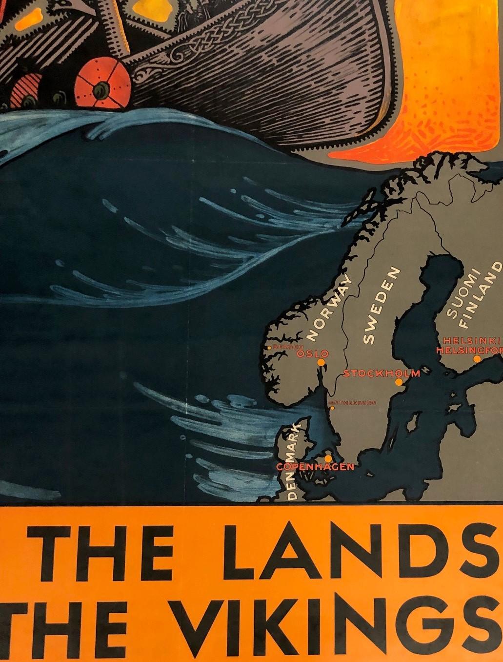 20th Century Vintage Travel Poster 'See the Land of the Vikings' by Ben Blessum, 1937