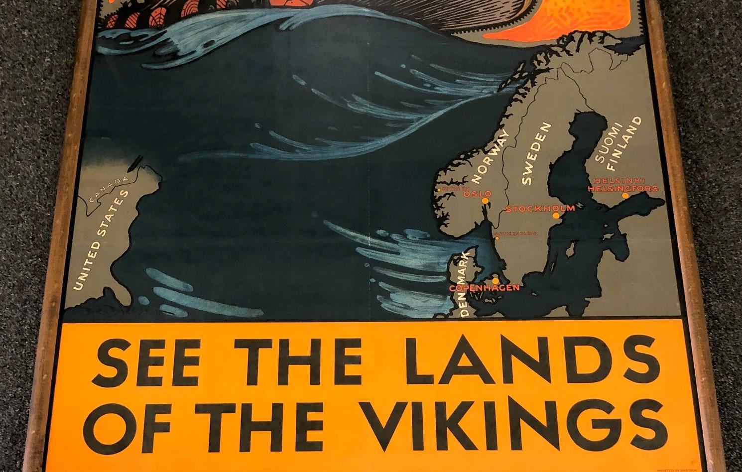 Paper Vintage Travel Poster 'See the Land of the Vikings' by Ben Blessum, 1937