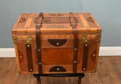 Vintage Travel Trunk Copper Luggage Case Side Table