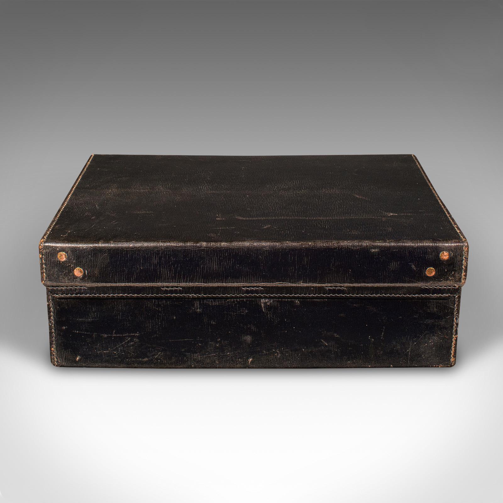 Maleta de viaje vintage, inglesa, funda de cuero, Asprey London, circa 1930 Británico