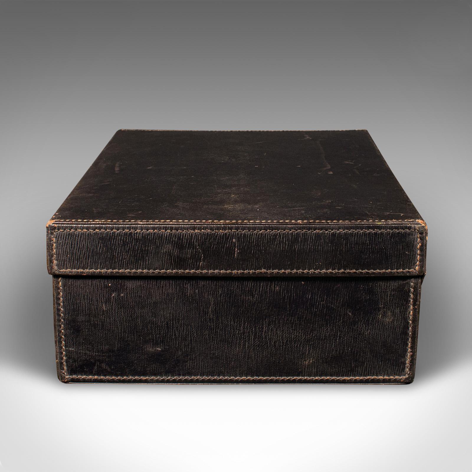 Maleta de viaje vintage, inglesa, funda de cuero, Asprey London, circa 1930 siglo XX