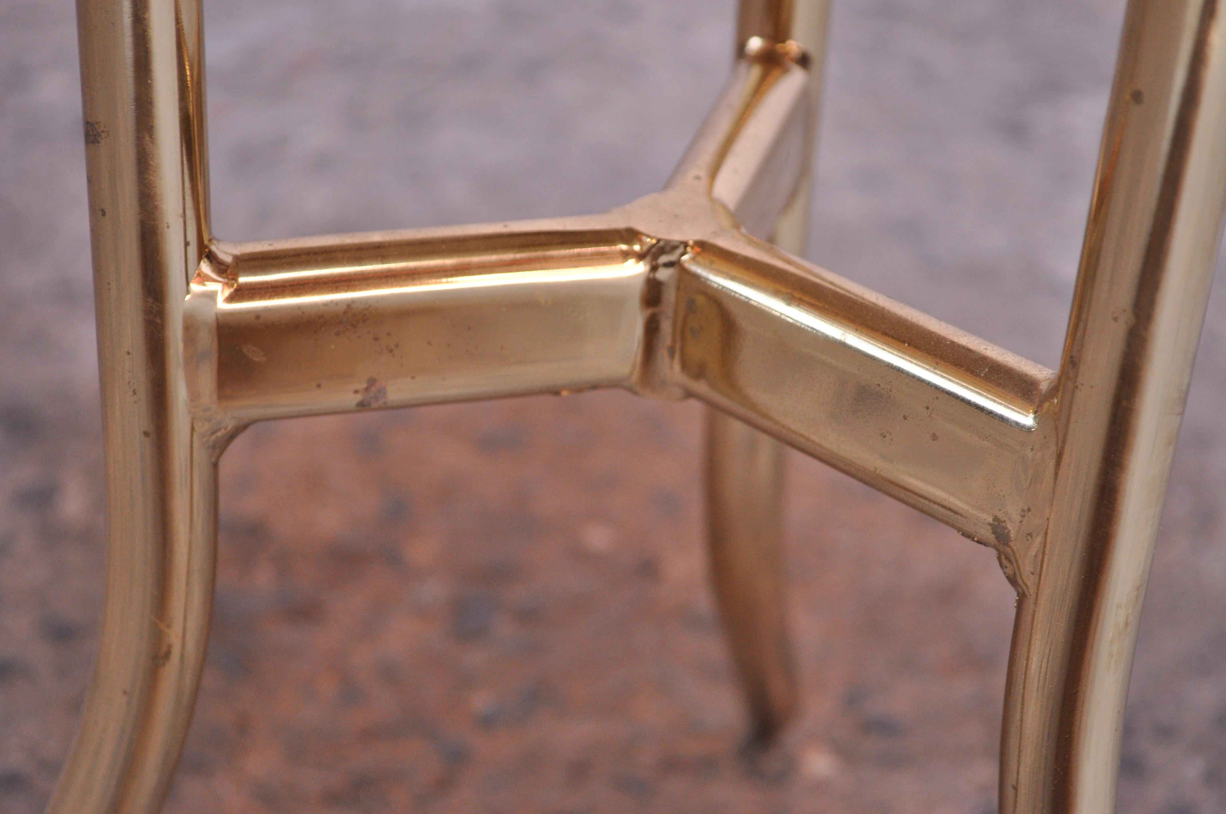 Vintage Travertine and Brass Side or Cocktail Table 3