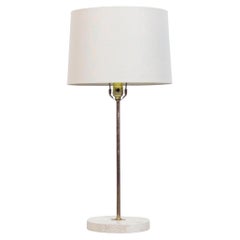 Vintage Travertine and Brass Table Lamp