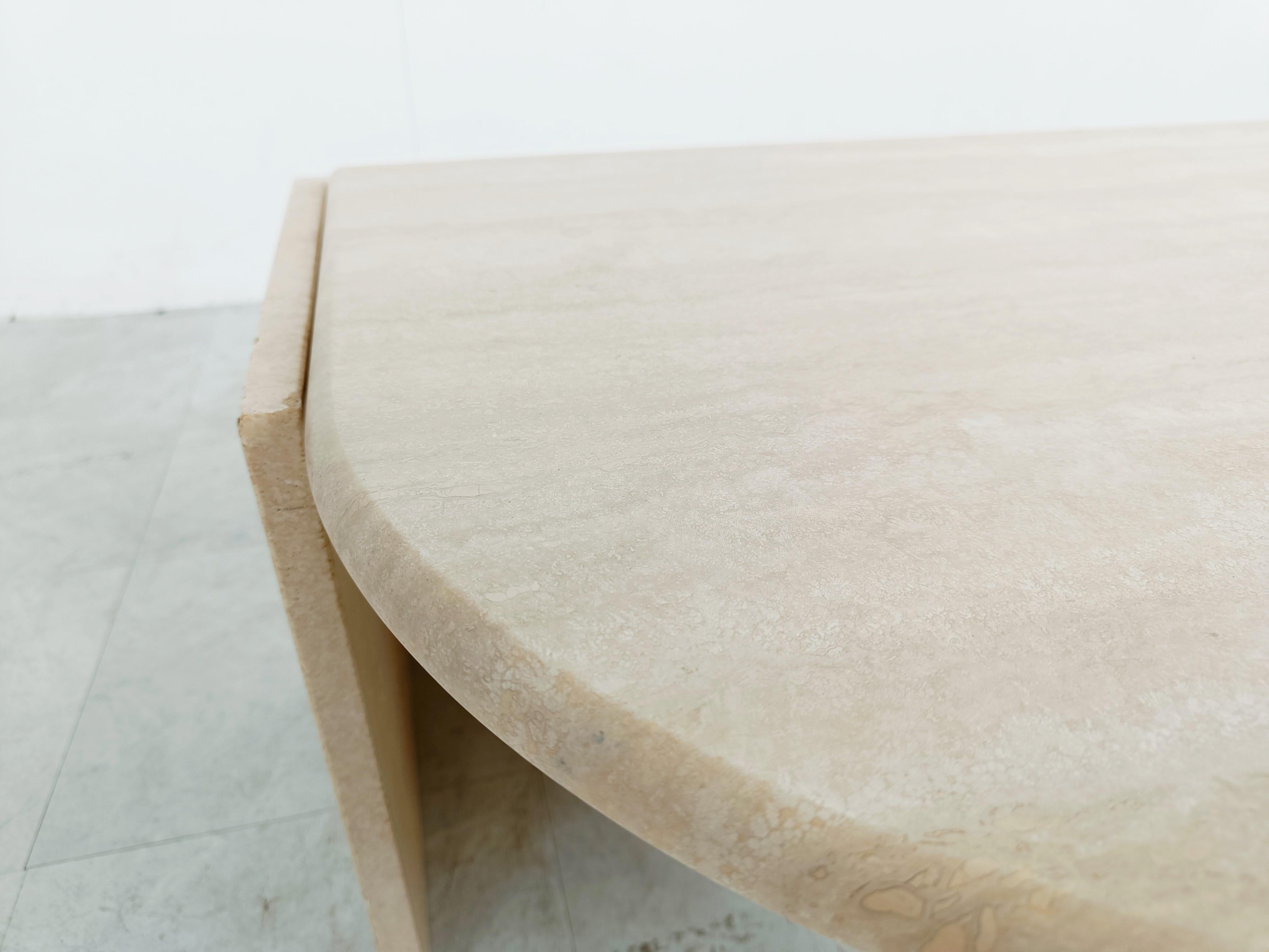 Vintage travertine coffee table, 1970s 3