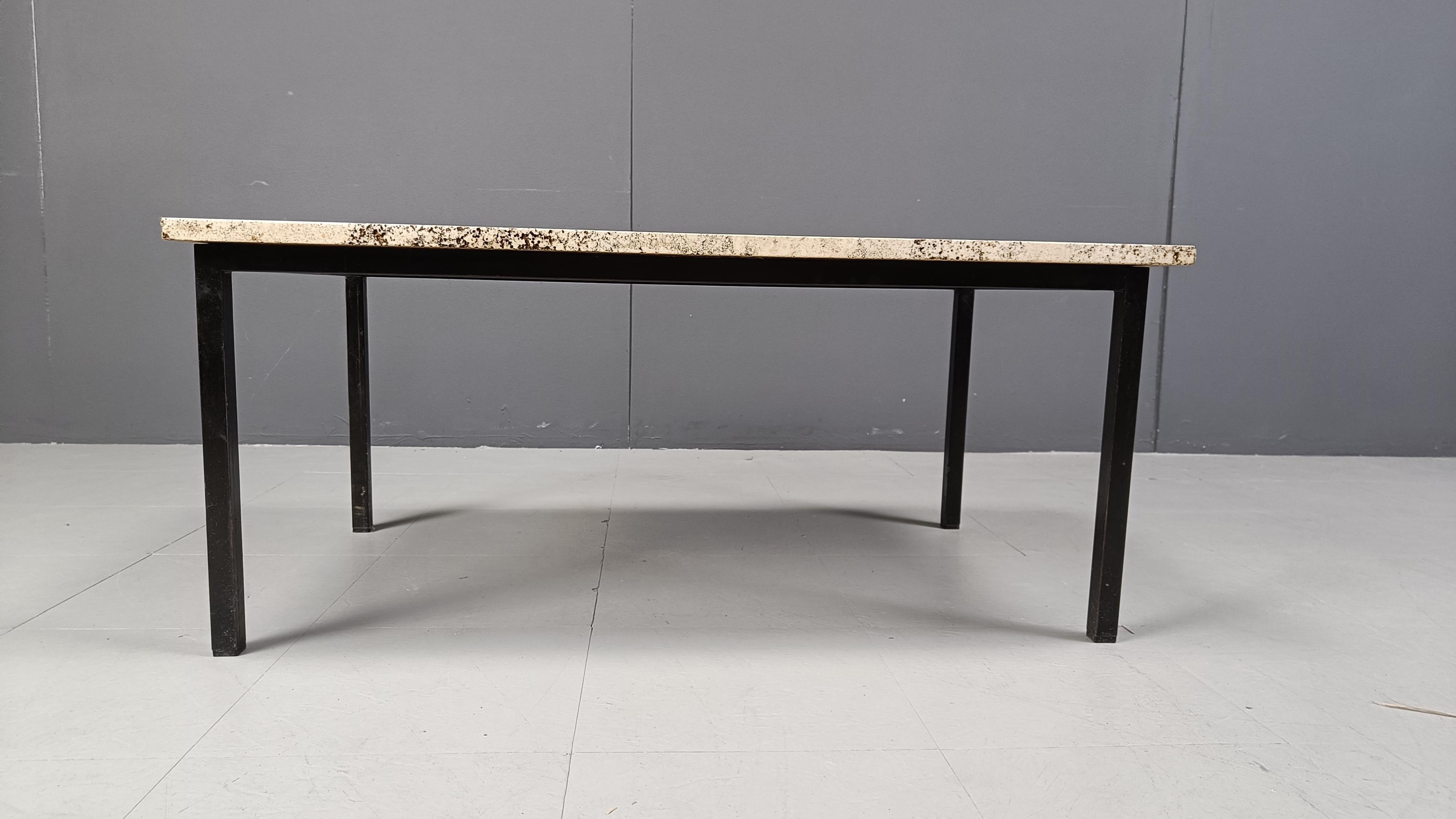 Vintage travertine coffee table, 1970s 3