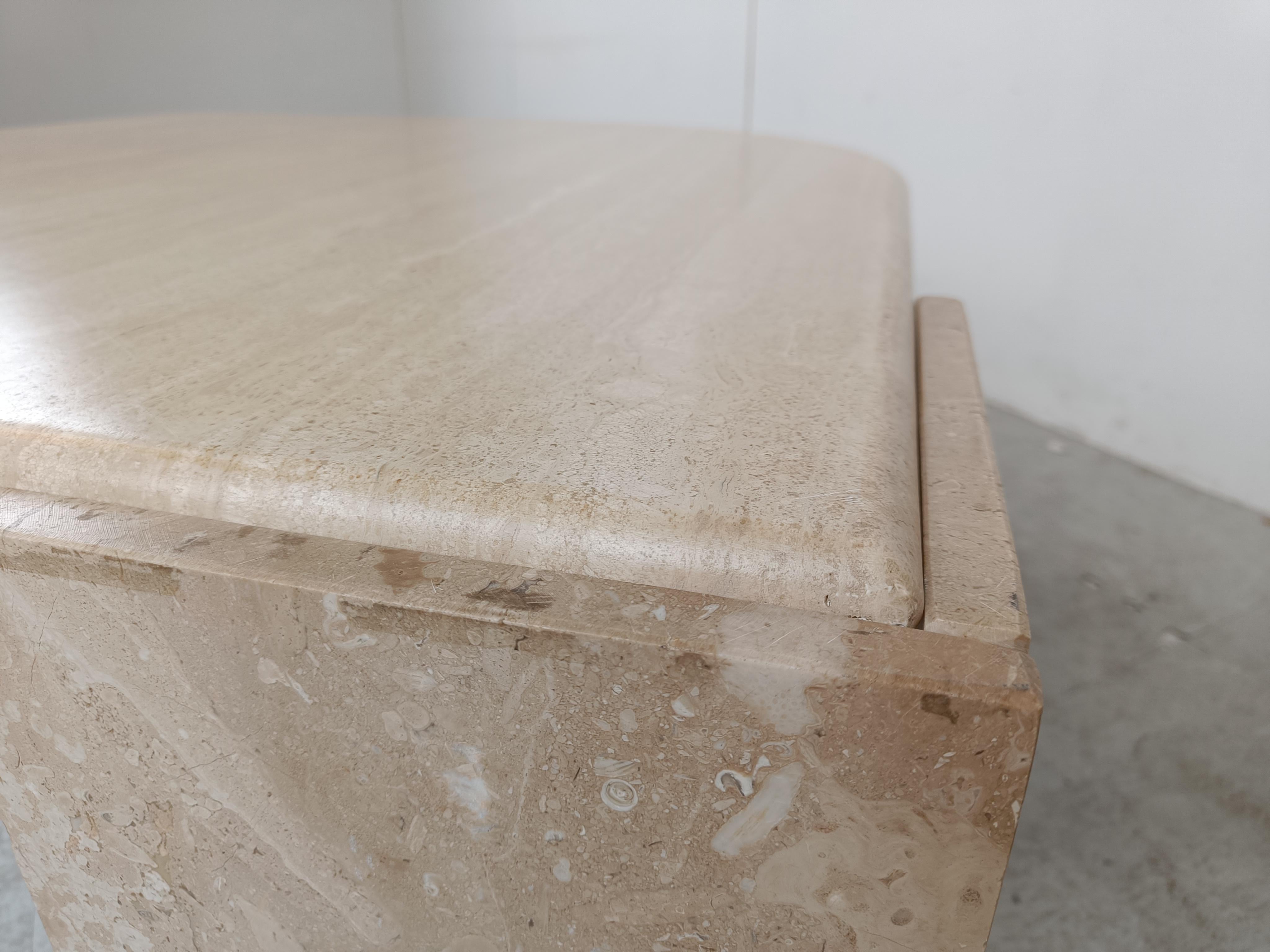 Vintage travertine coffee table, 1970s 4