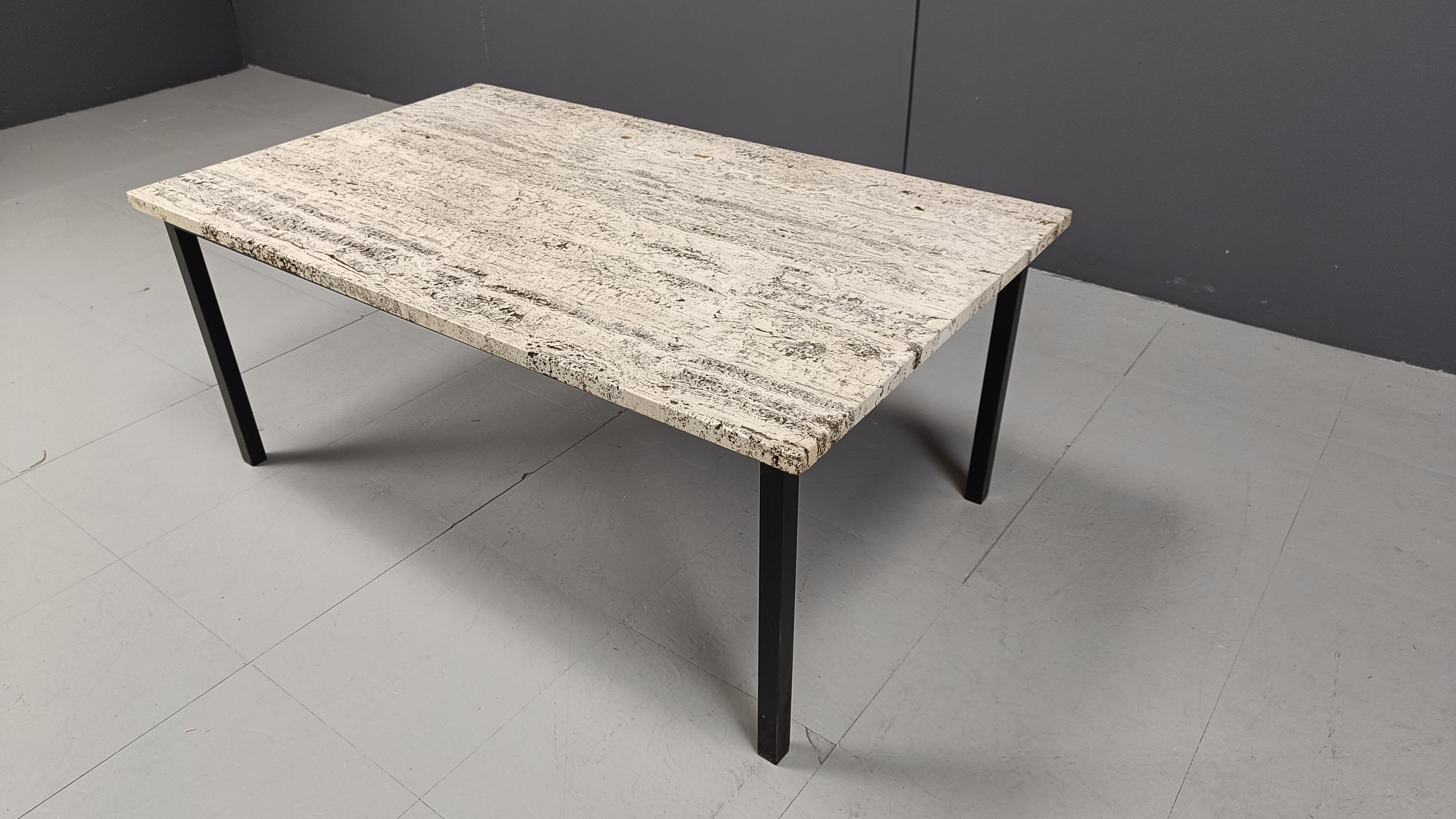 Vintage travertine coffee table, 1970s 4