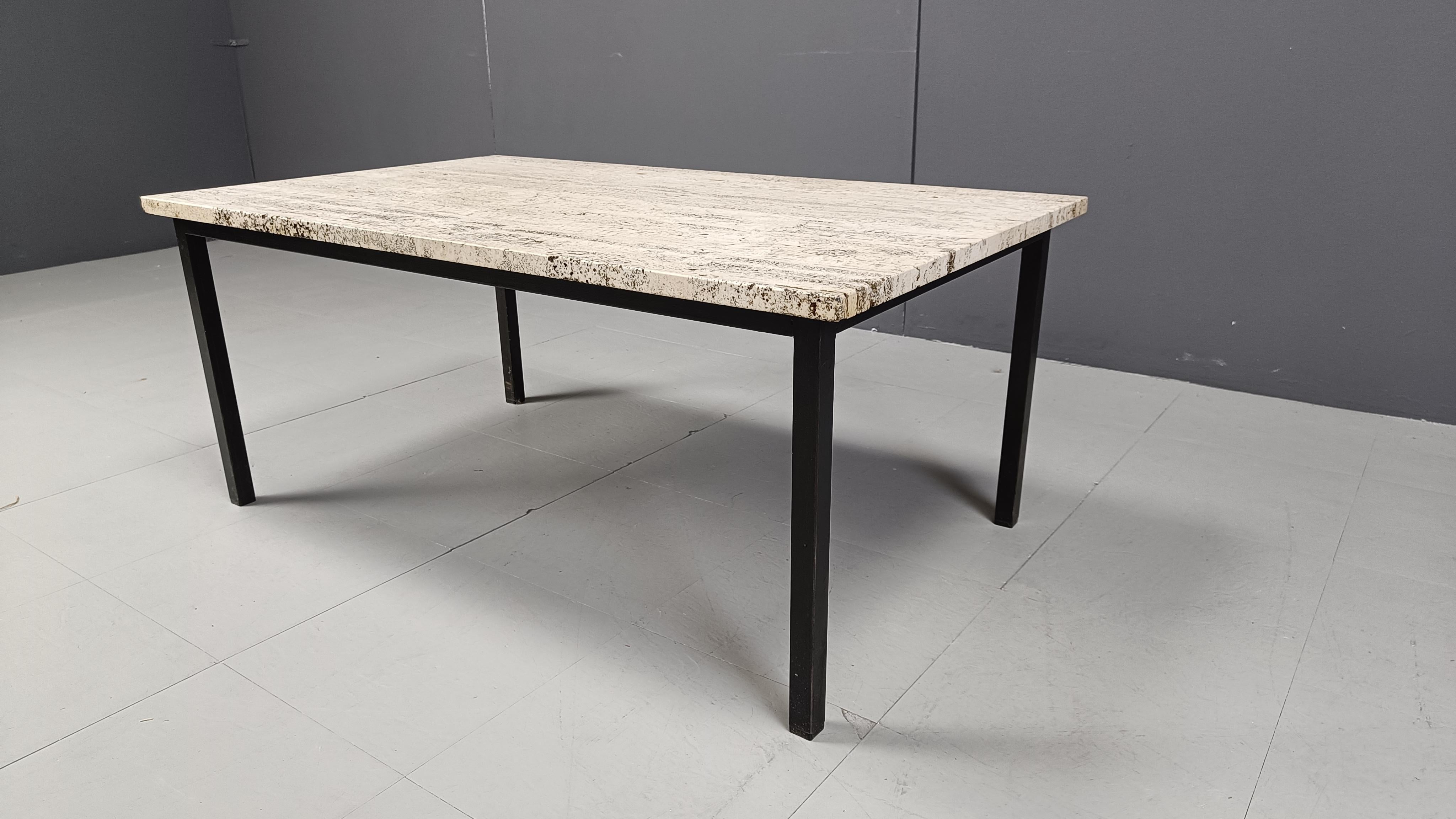 Vintage travertine coffee table, 1970s 5