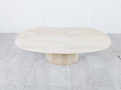 Vintage Travertine Coffee Table, 1970s