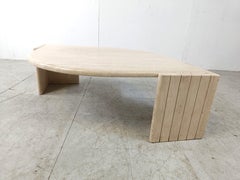 Vintage travertine coffee table, 1970s