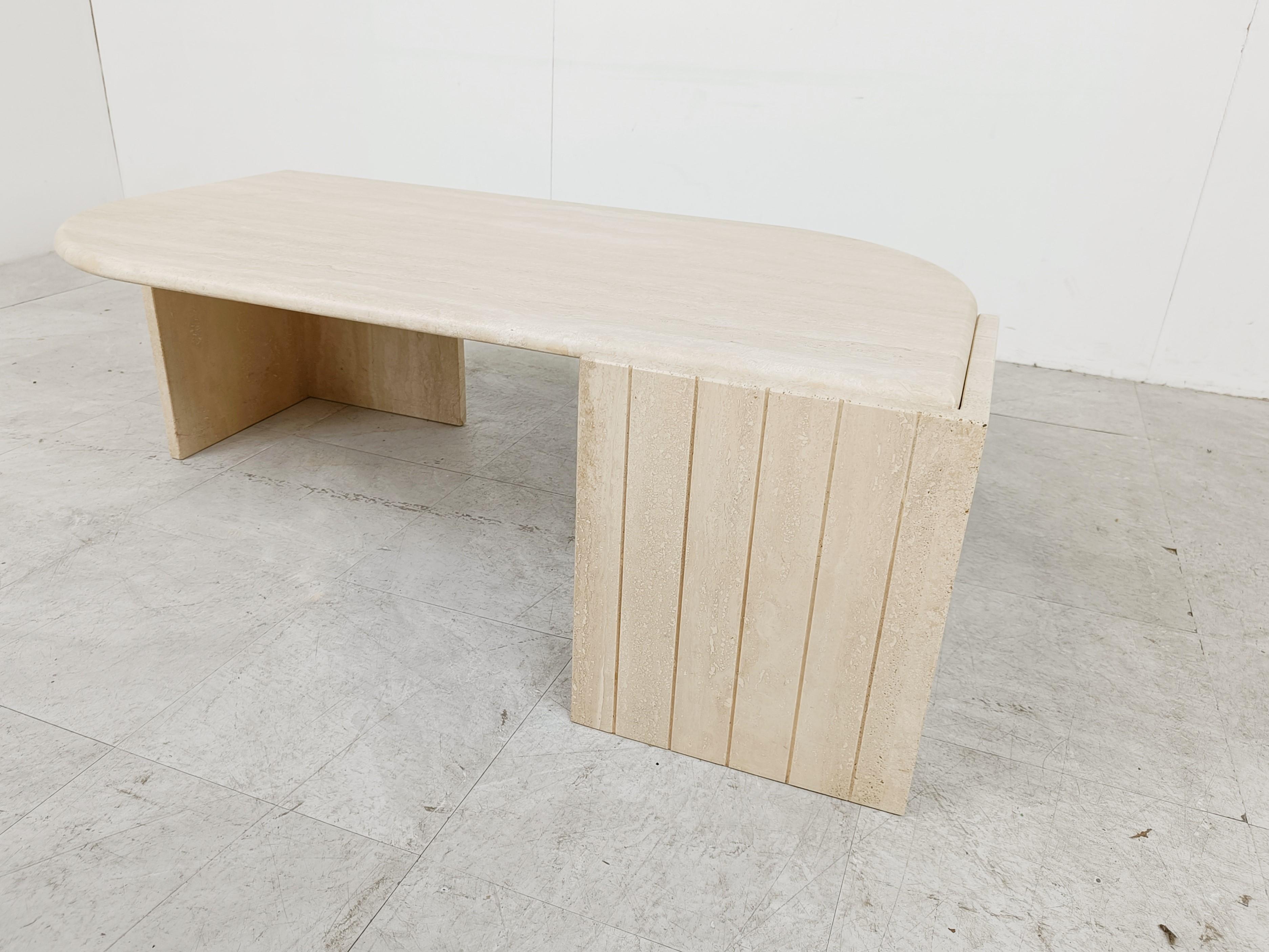 Mid-Century Modern Vintage travertine coffee table, 1970s