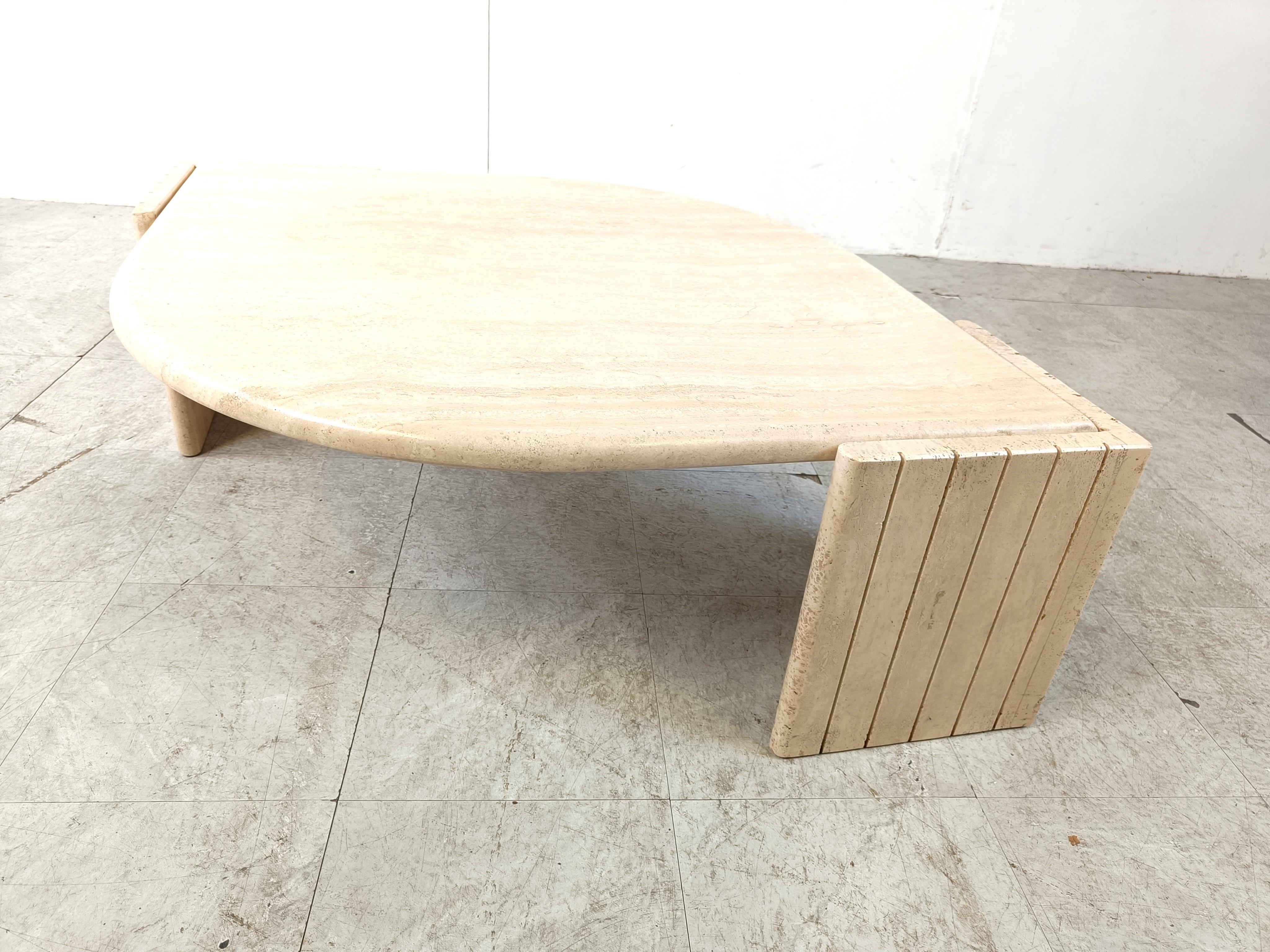 Mid-Century Modern Vintage travertine coffee table, 1970s