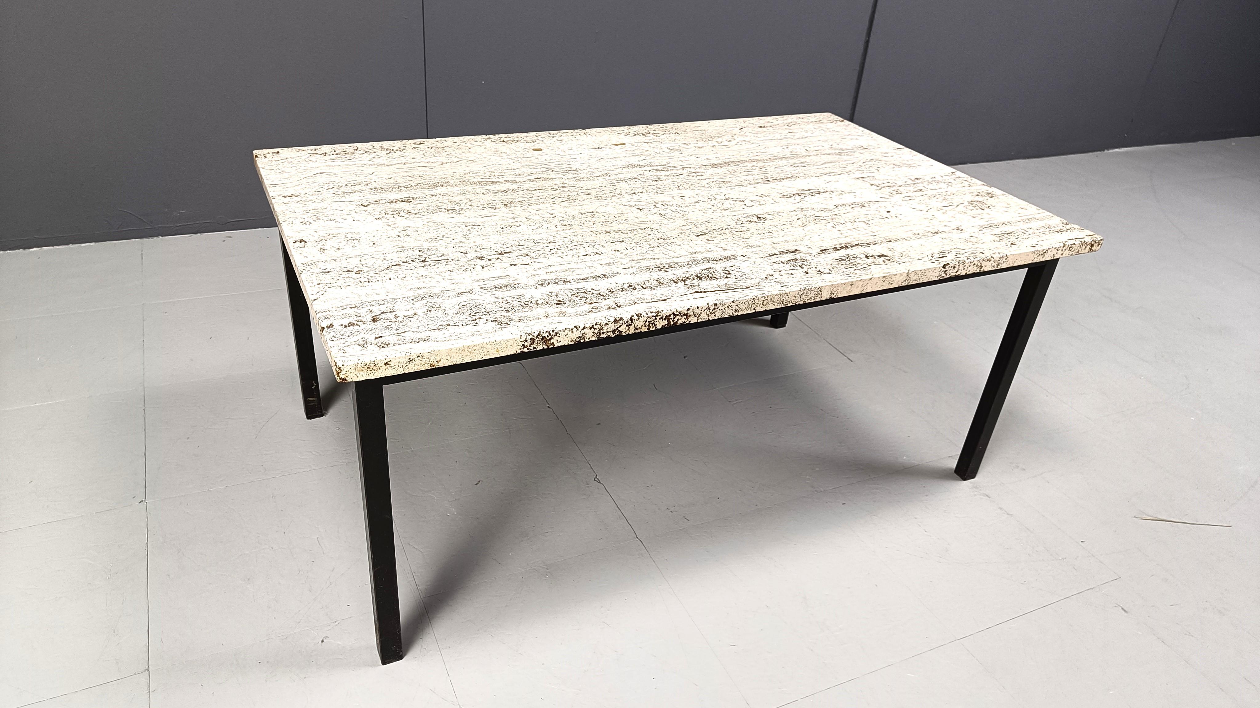 Mid-Century Modern Vintage travertine coffee table, 1970s
