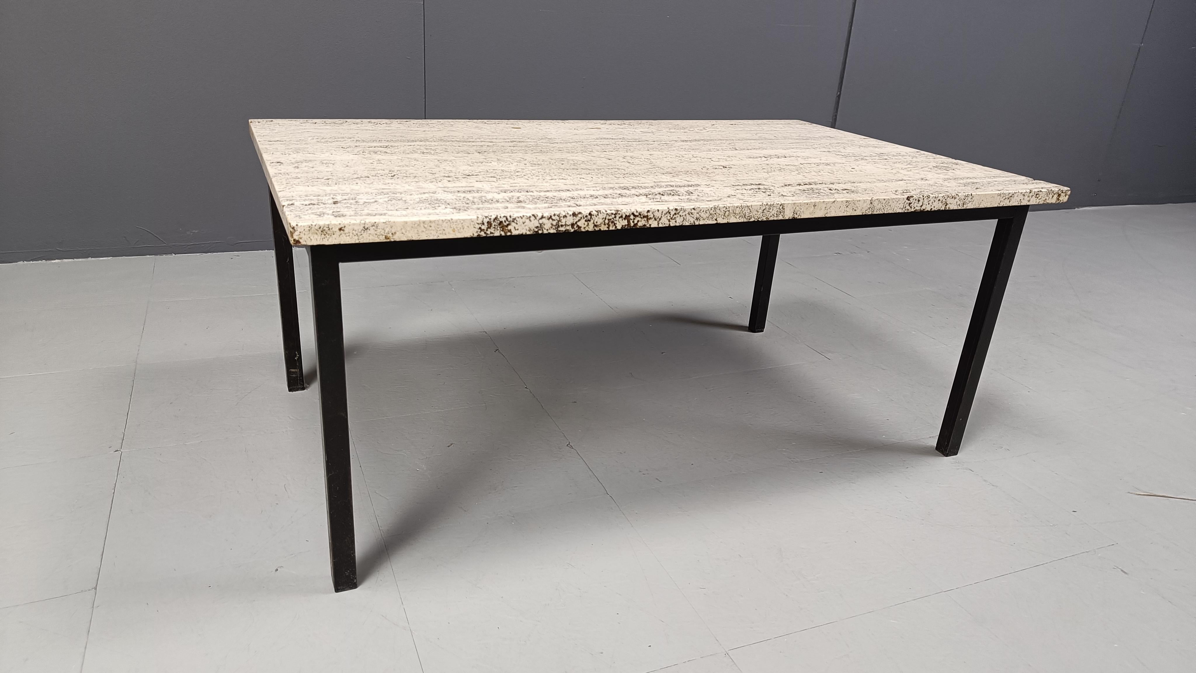 Italian Vintage travertine coffee table, 1970s