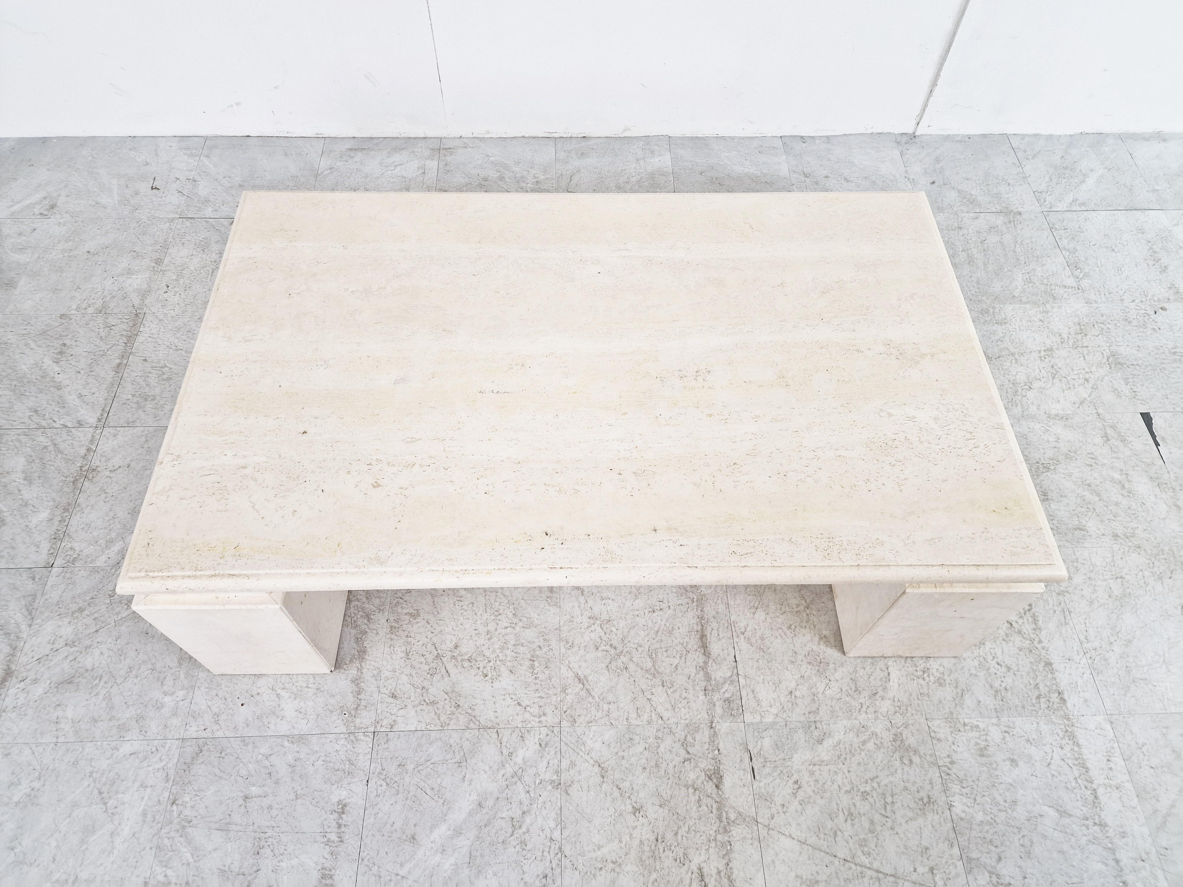 Late 20th Century Vintage Travertine Coffee Table, 1970s