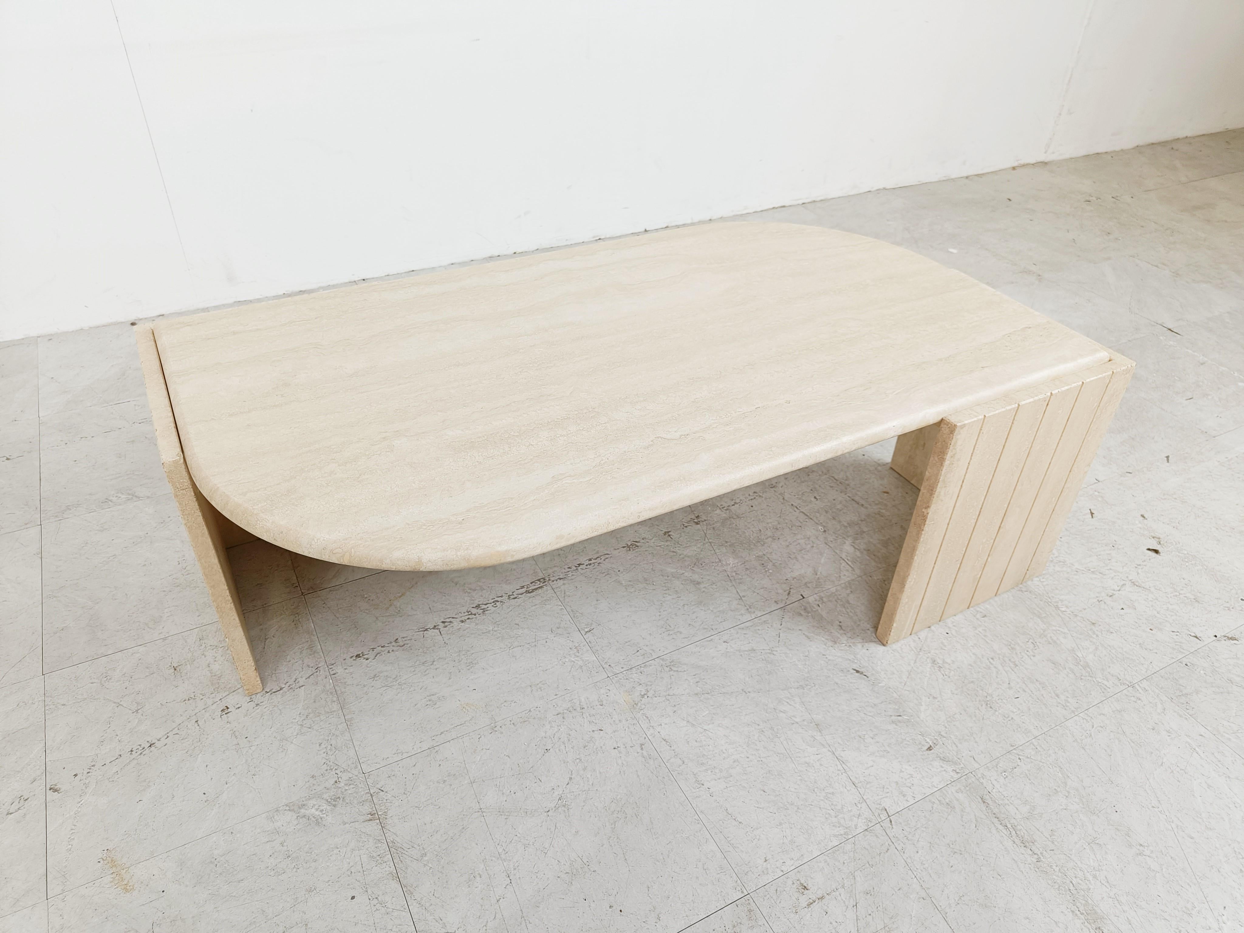 Late 20th Century Vintage travertine coffee table, 1970s