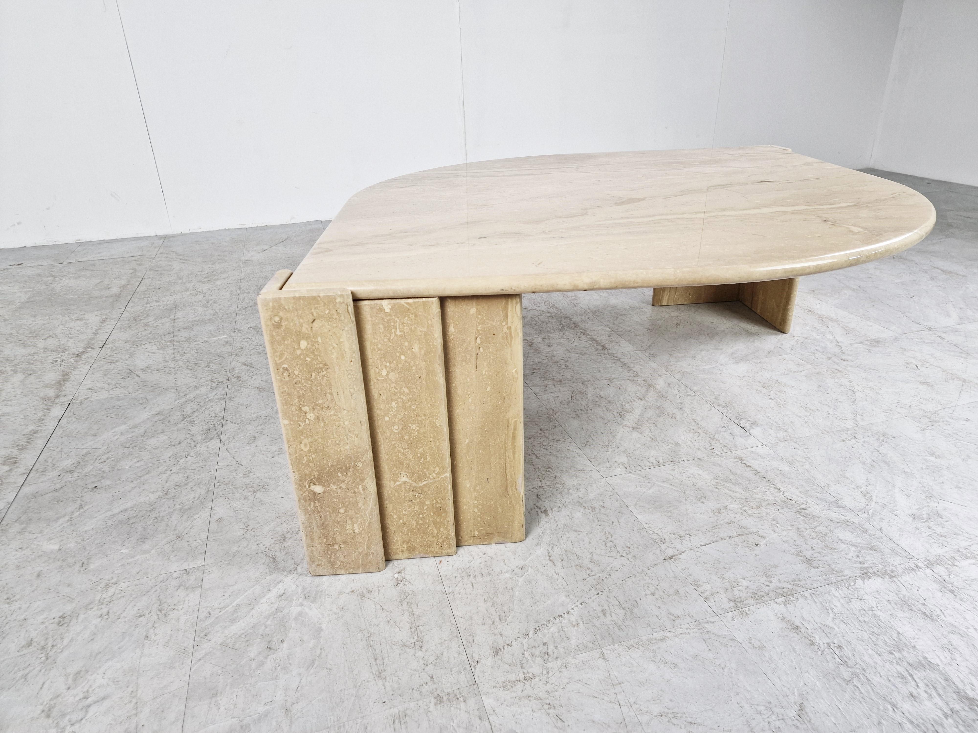 Vintage Travertine Coffee Table, 1970s 1