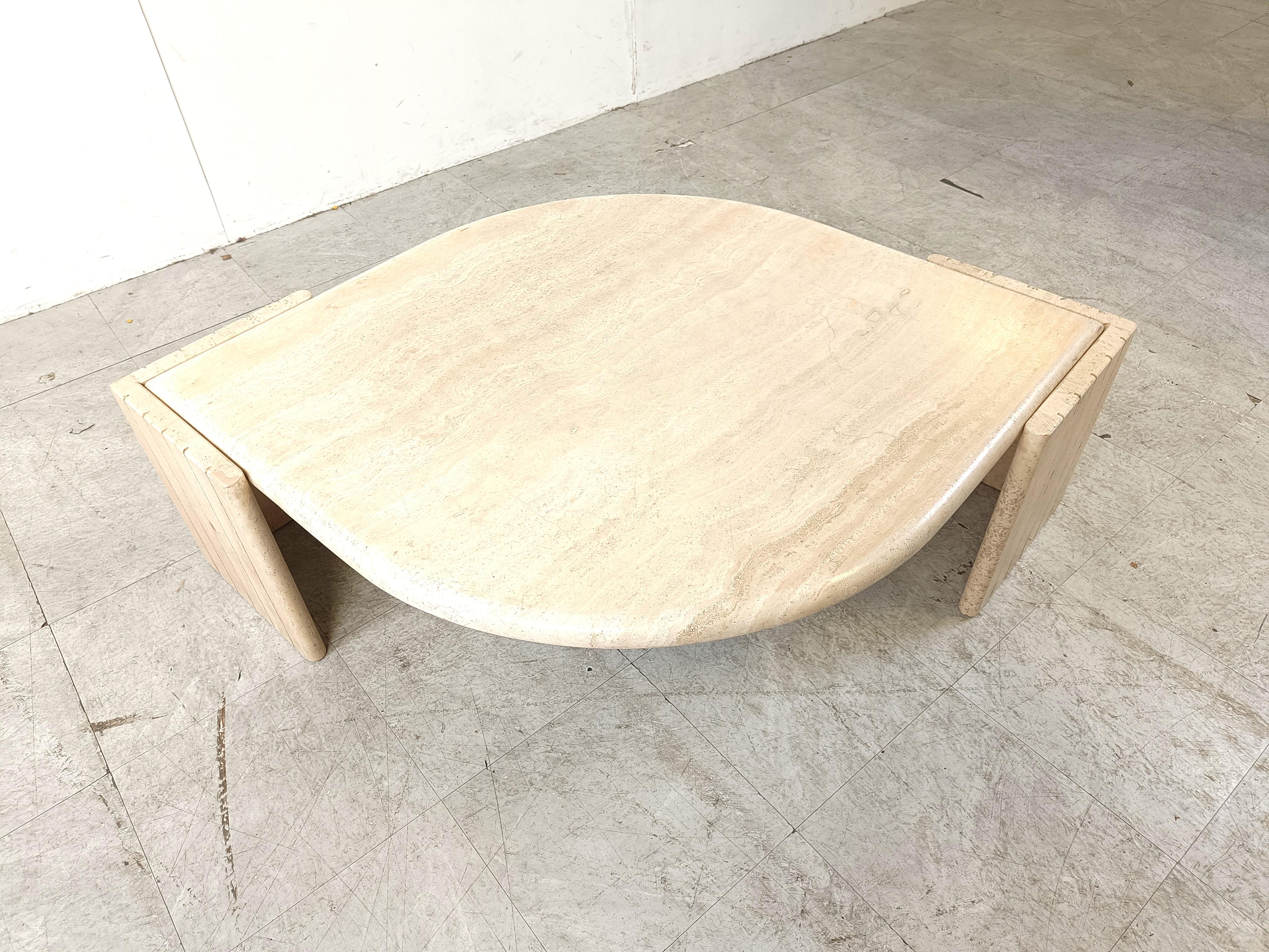 Travertine Vintage travertine coffee table, 1970s