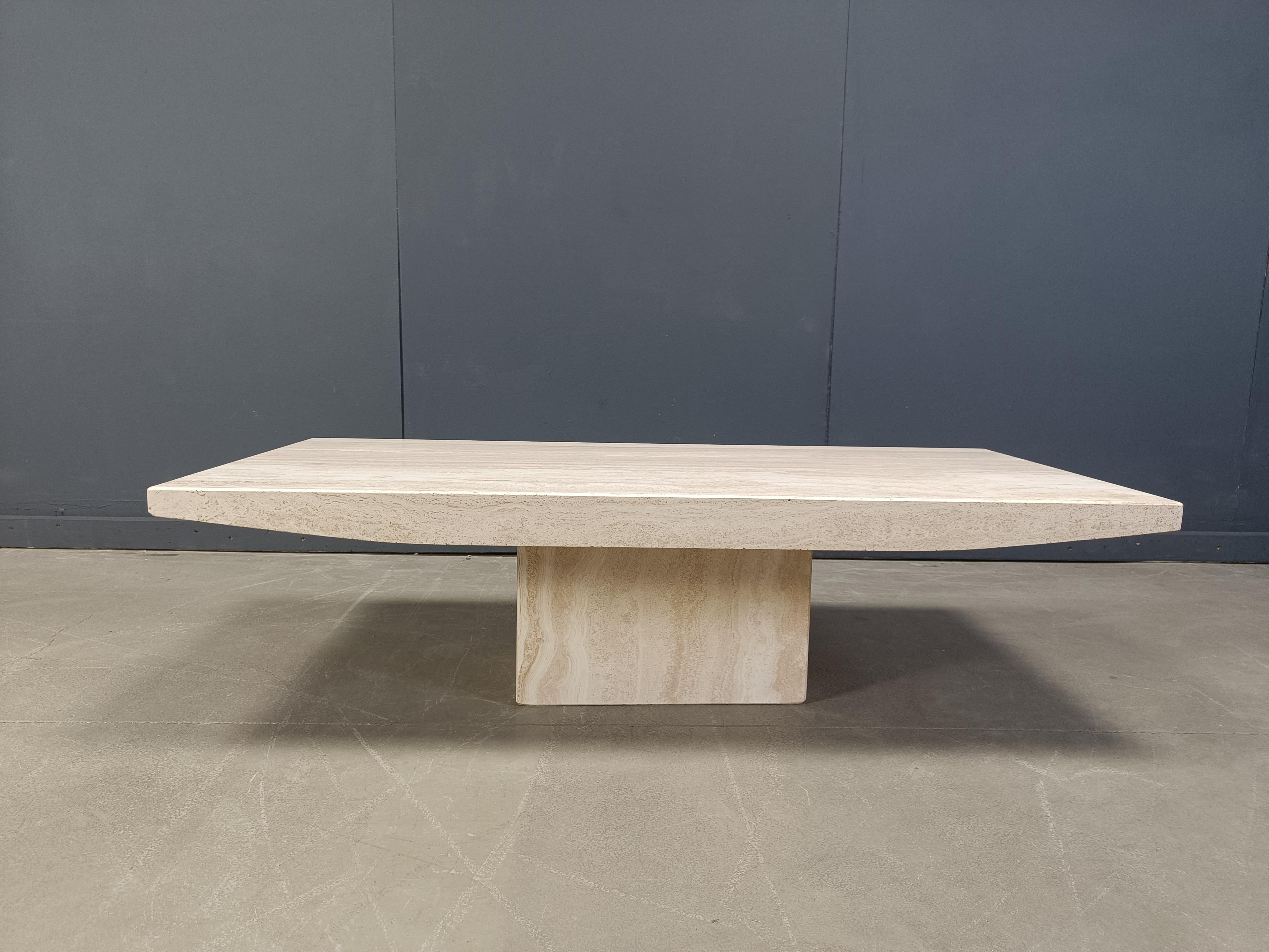Travertine Vintage travertine coffee table, 1970s