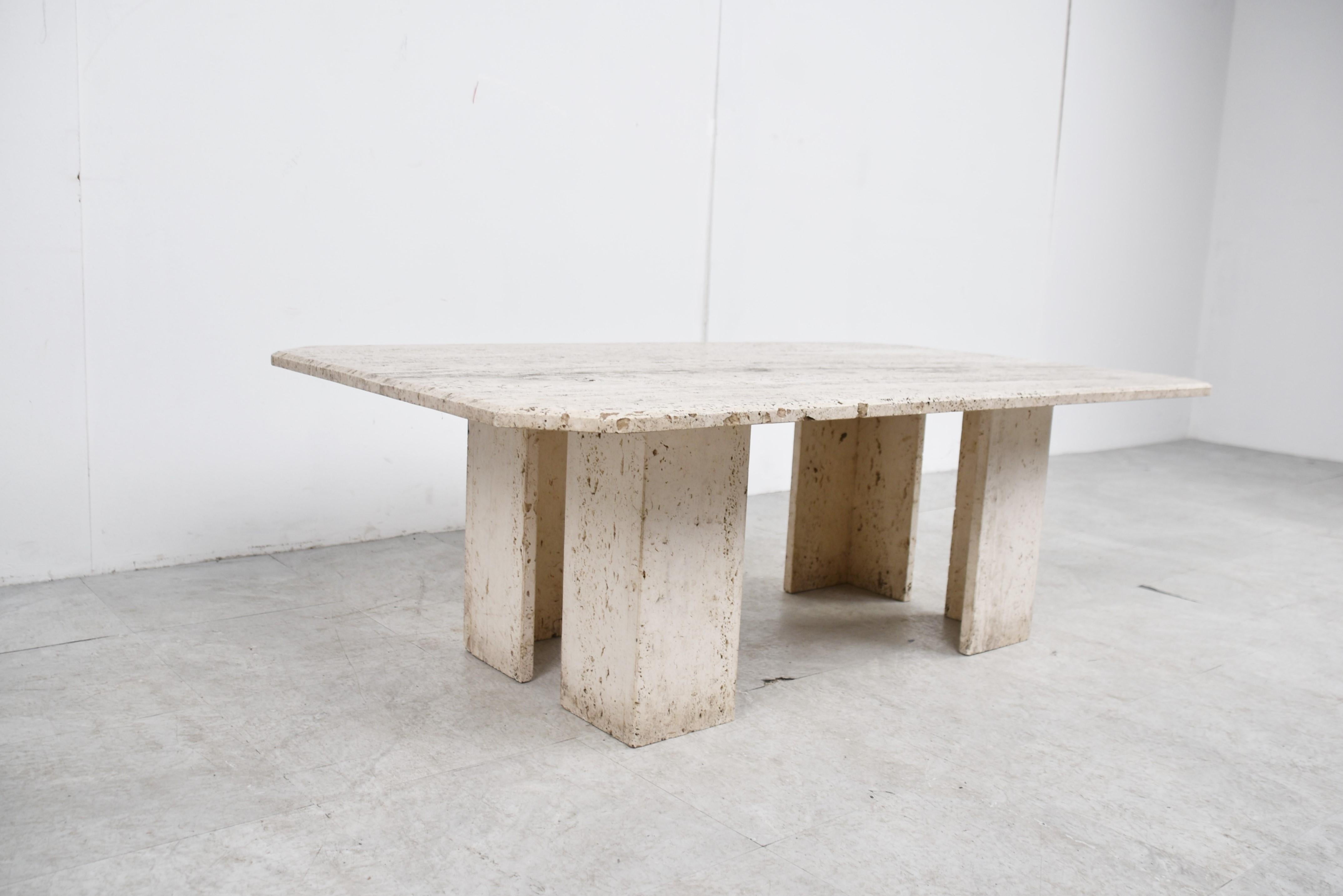 Vintage Travertine Coffee Table, 1970s 3