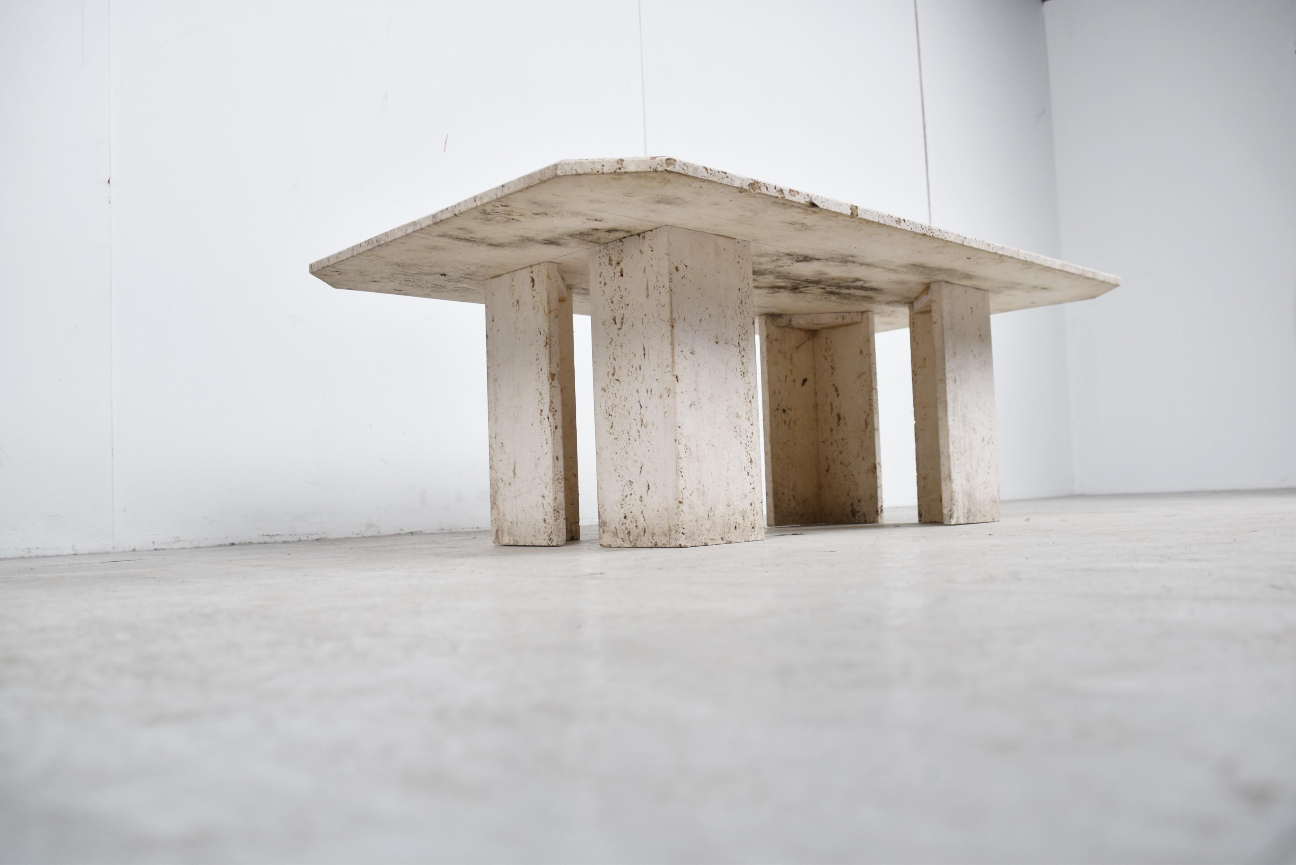 Vintage Travertine Coffee Table, 1970s 4