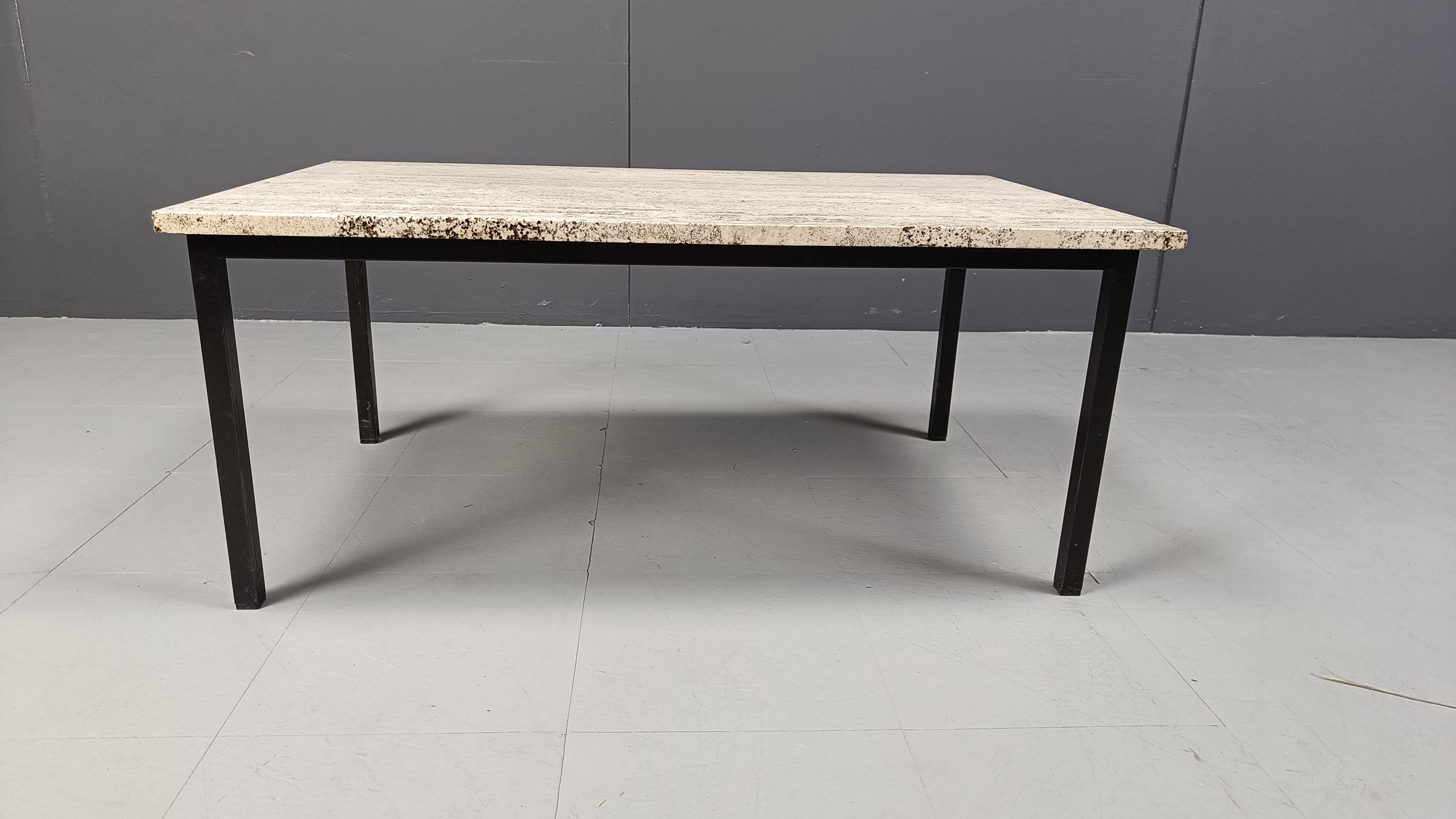 Vintage travertine coffee table, 1970s 2