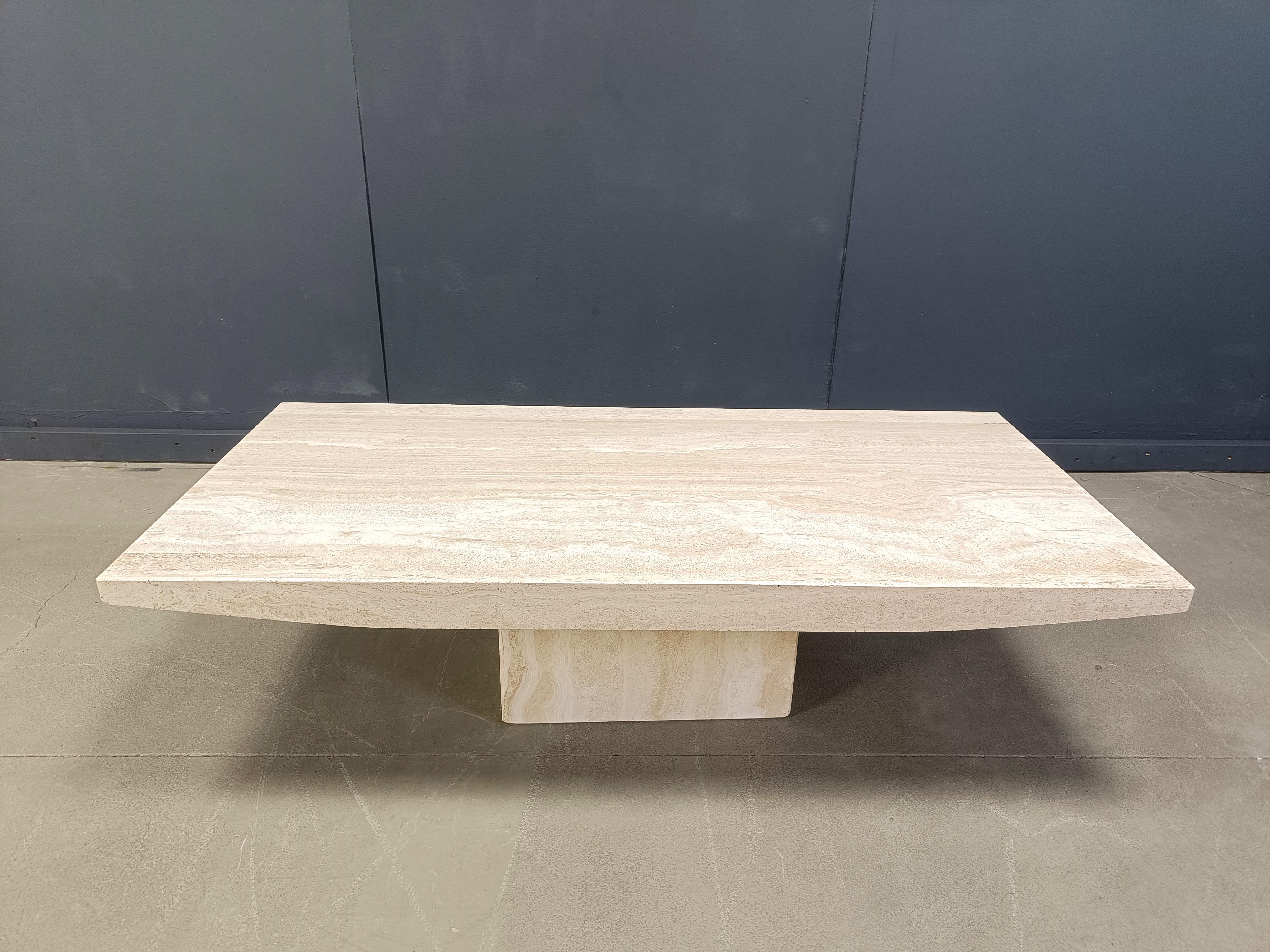 Vintage travertine coffee table, 1970s 2