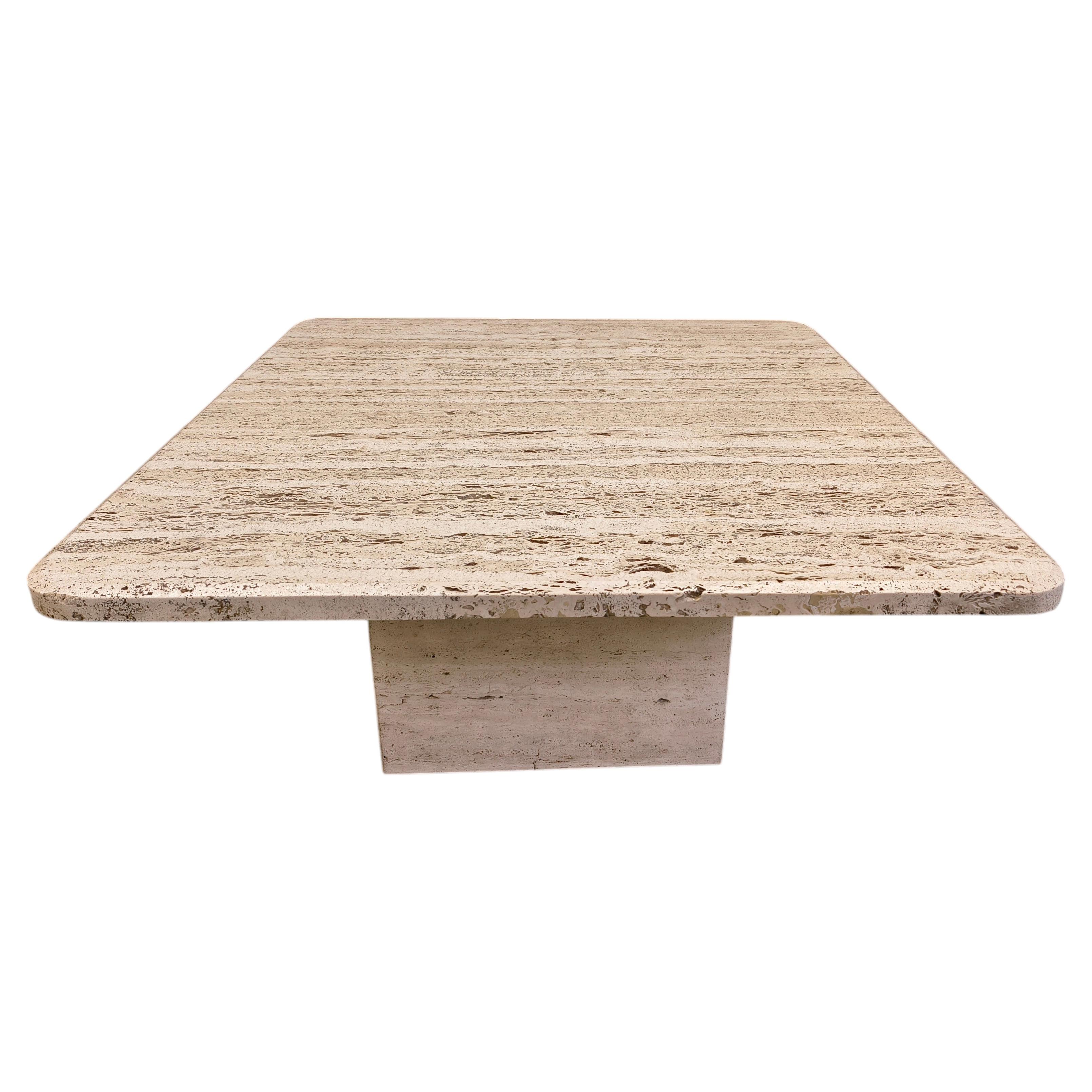 Vintage travertine coffee table, 1970s For Sale