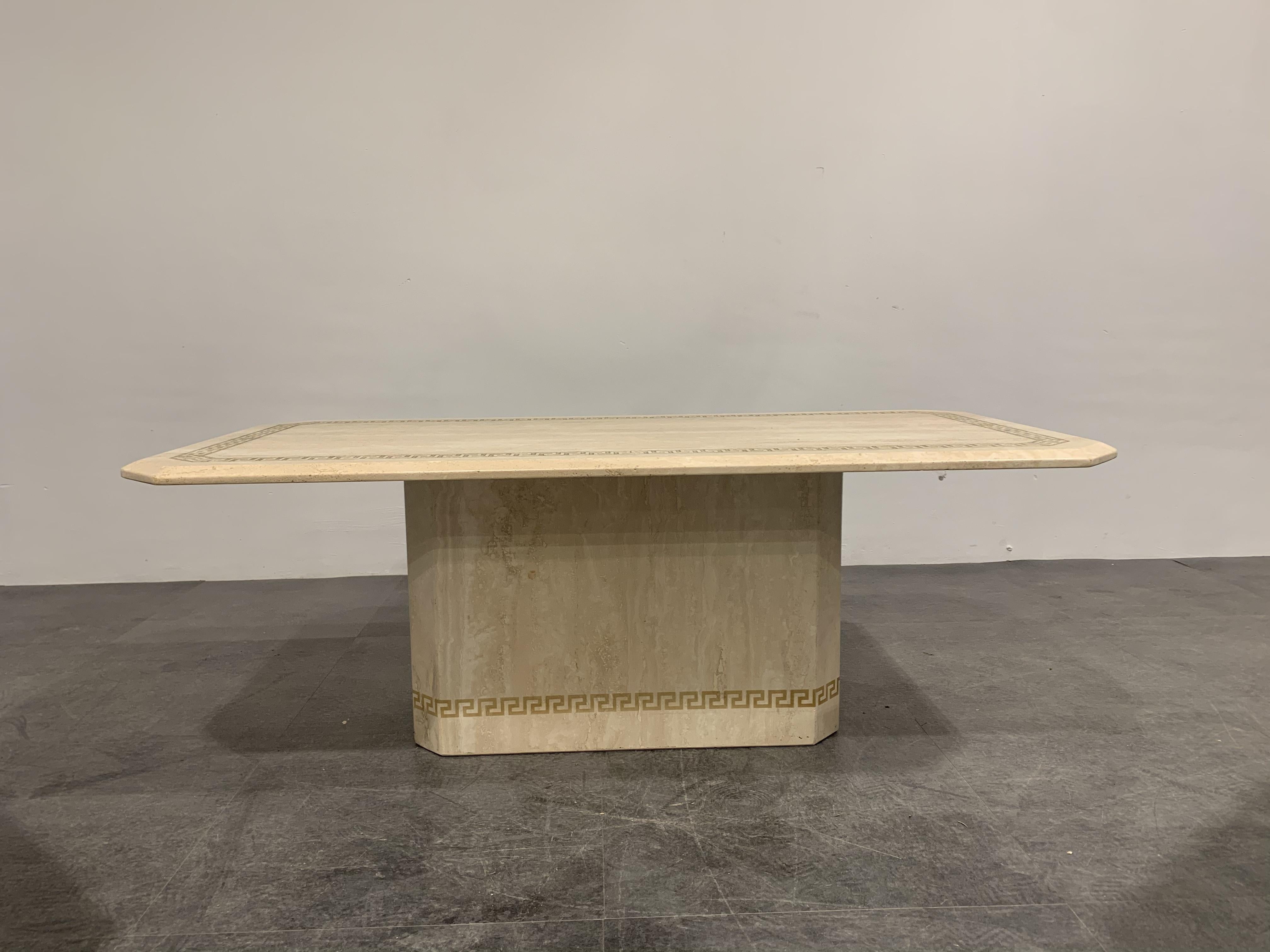 Vintage Travertine Coffee Table and Side Tables, 1980s For Sale 2