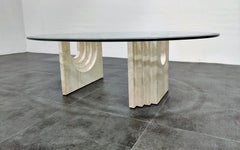 Vintage Travertine Coffee Table by Cattelan, Italy, 1970s