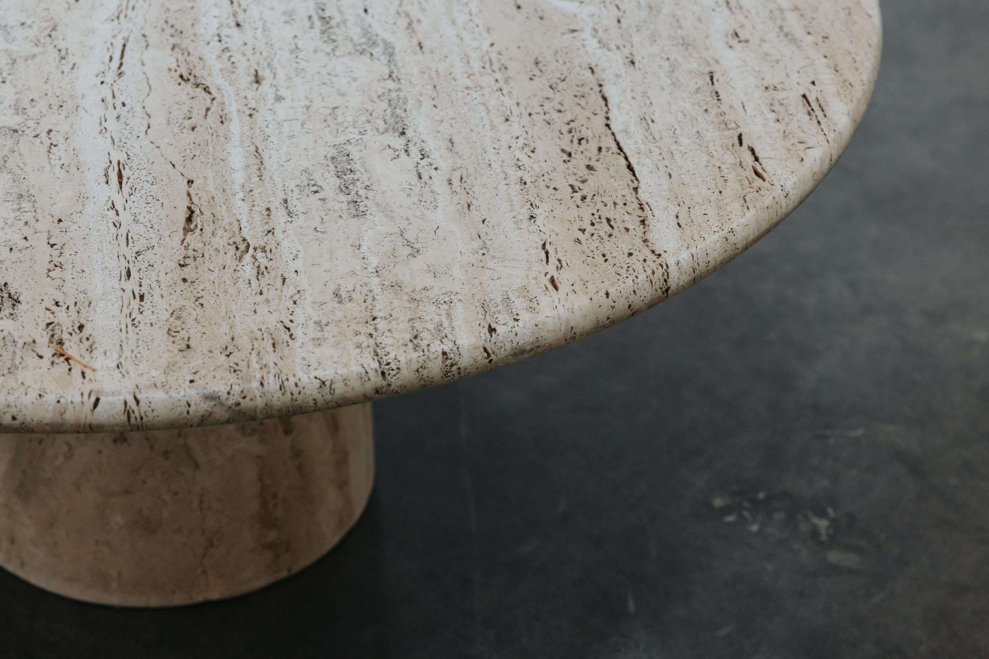 Travertino Vintage Travertine Coffee Table By Peter Draenert, Netherlands 1970s in vendita