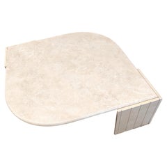 Vintage travertine coffee table by Roche bobois, 1970s