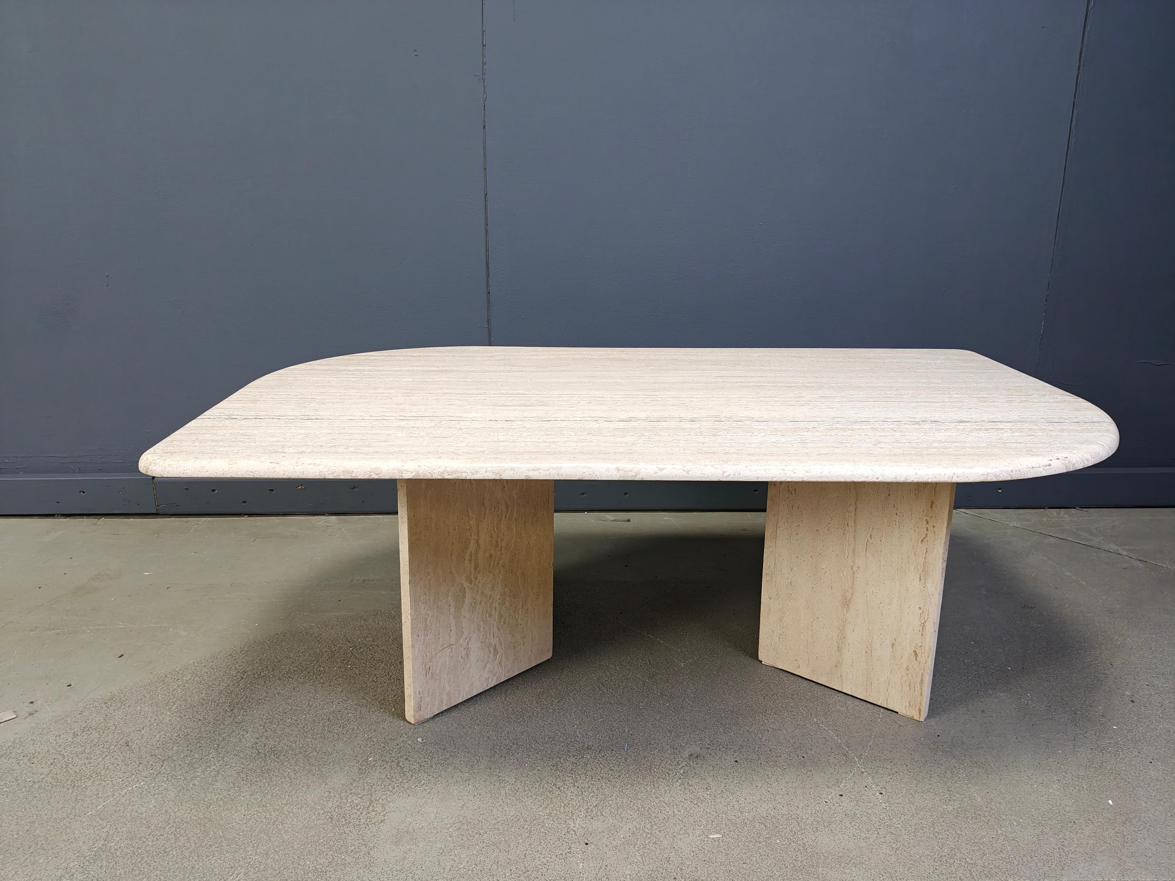 Vintage travertine coffee table For Sale 3
