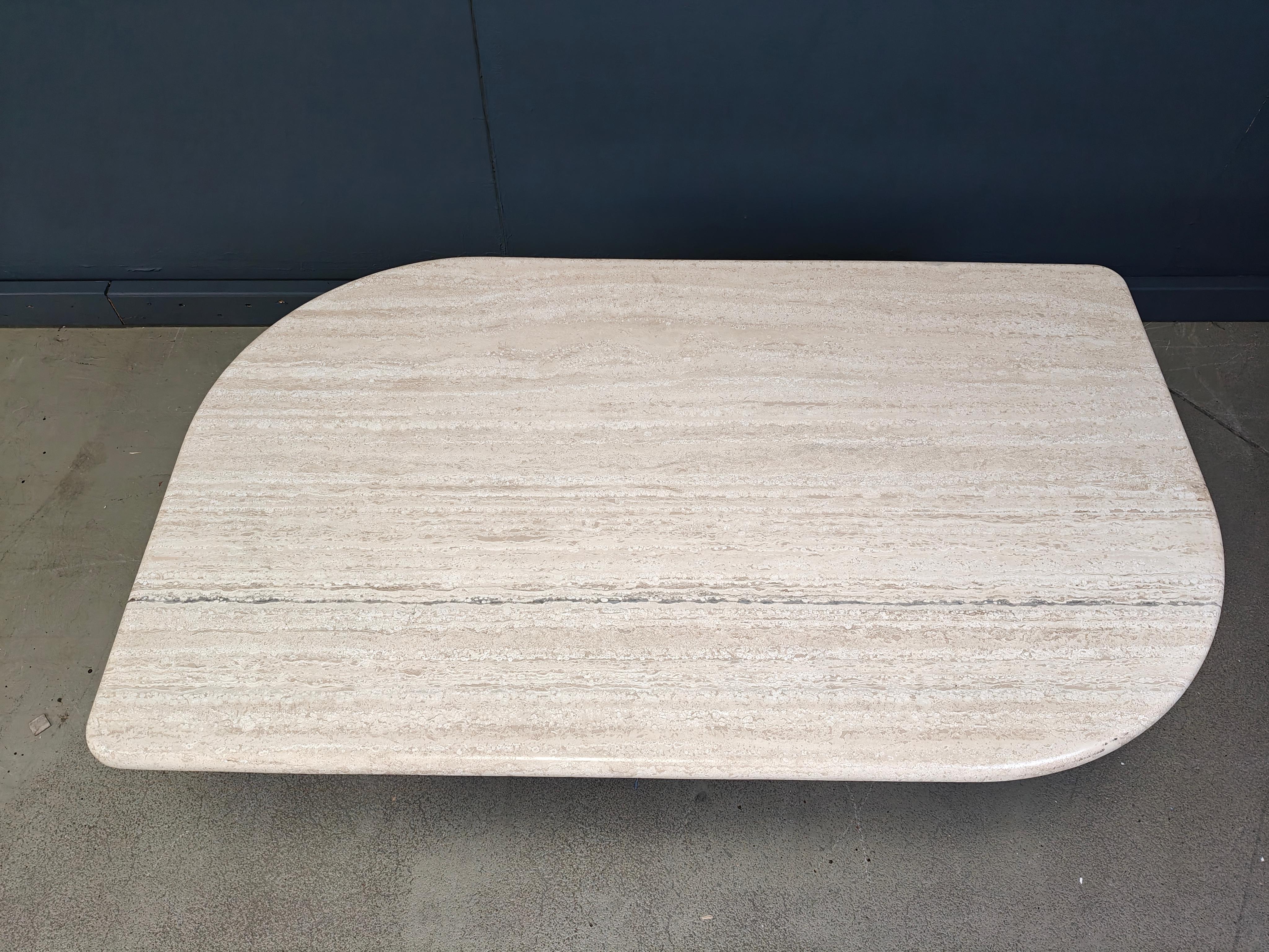 Vintage travertine coffee table For Sale 6