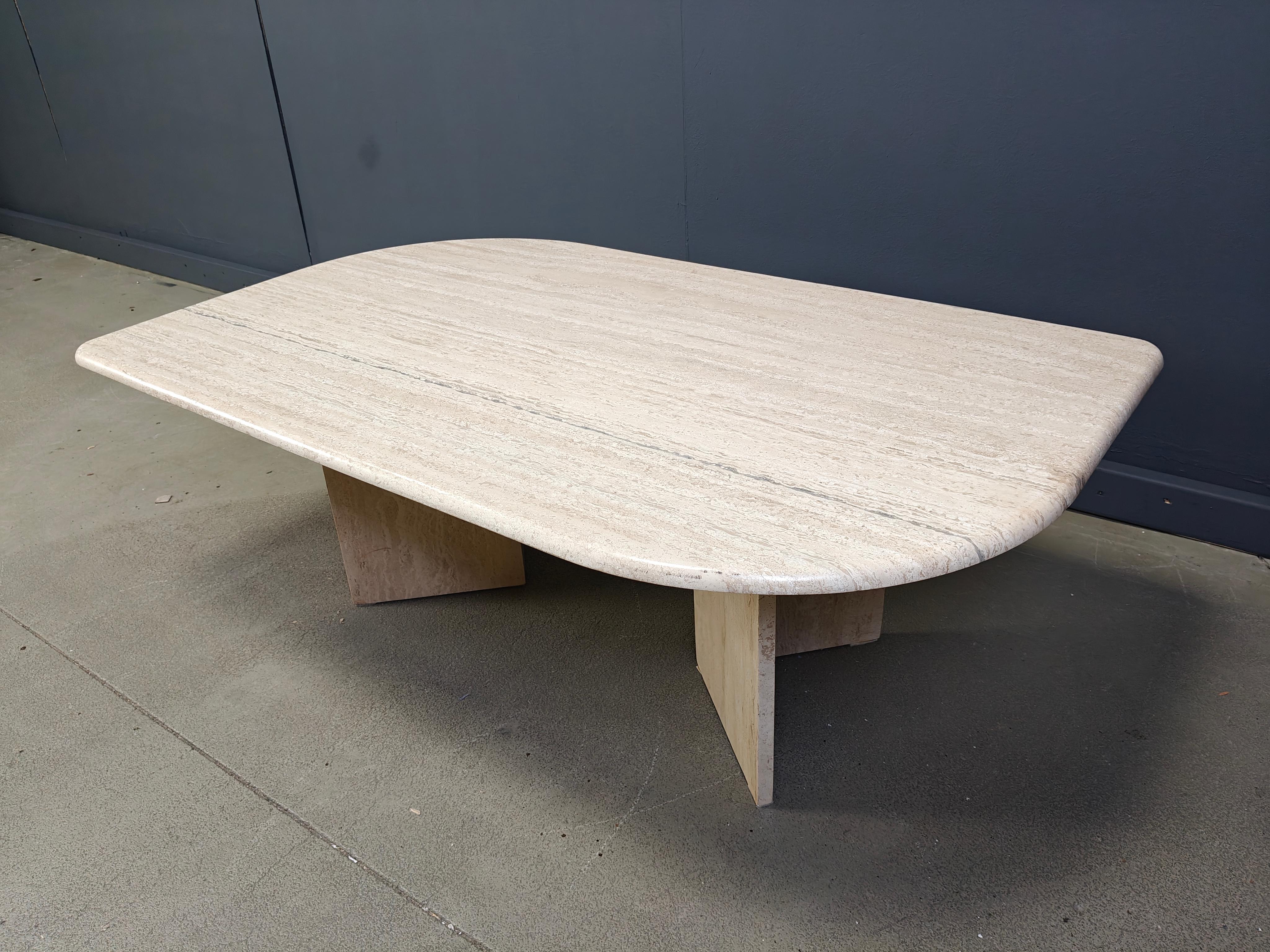 Italian Vintage travertine coffee table For Sale