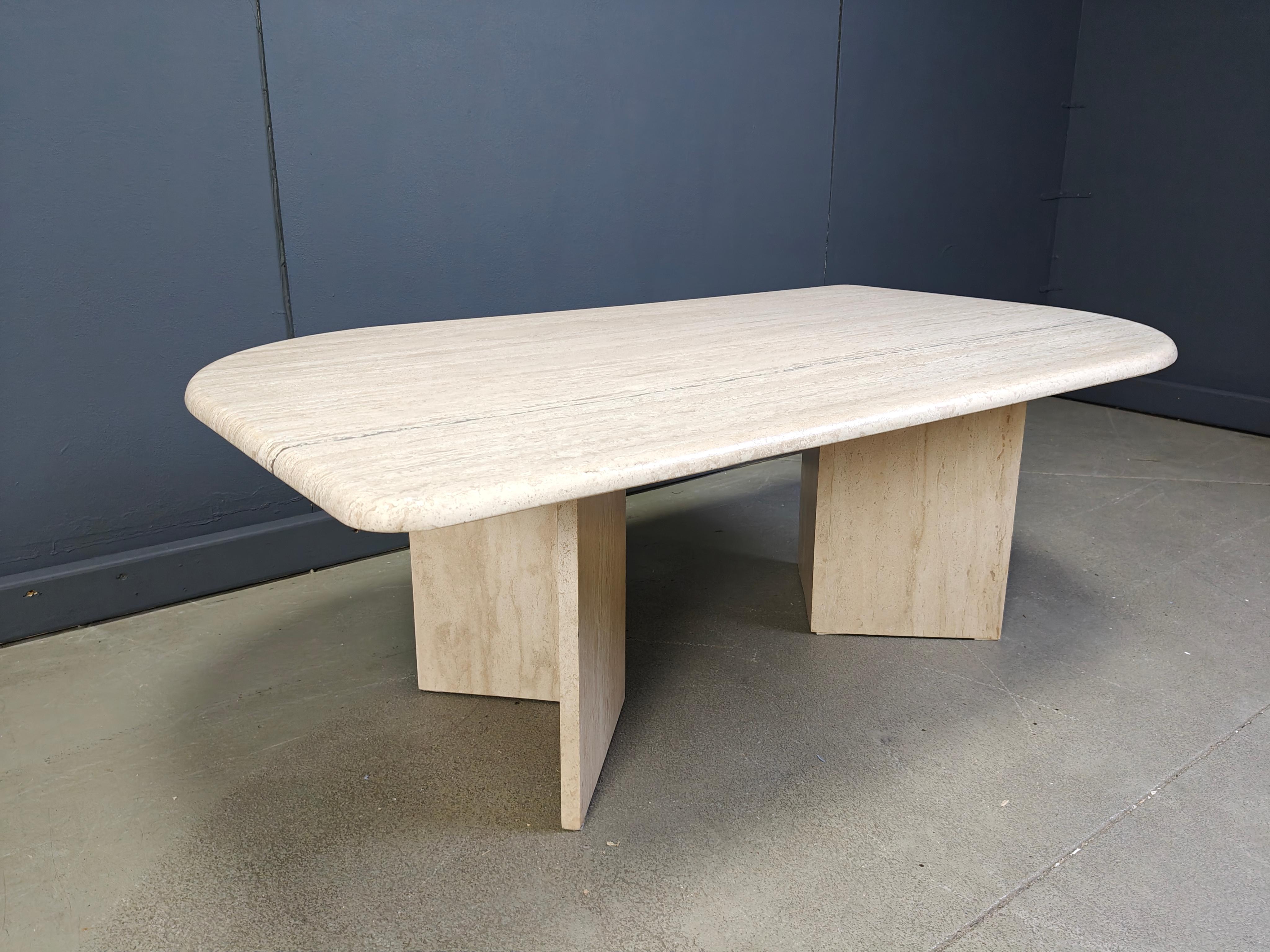 Late 20th Century Vintage travertine coffee table For Sale