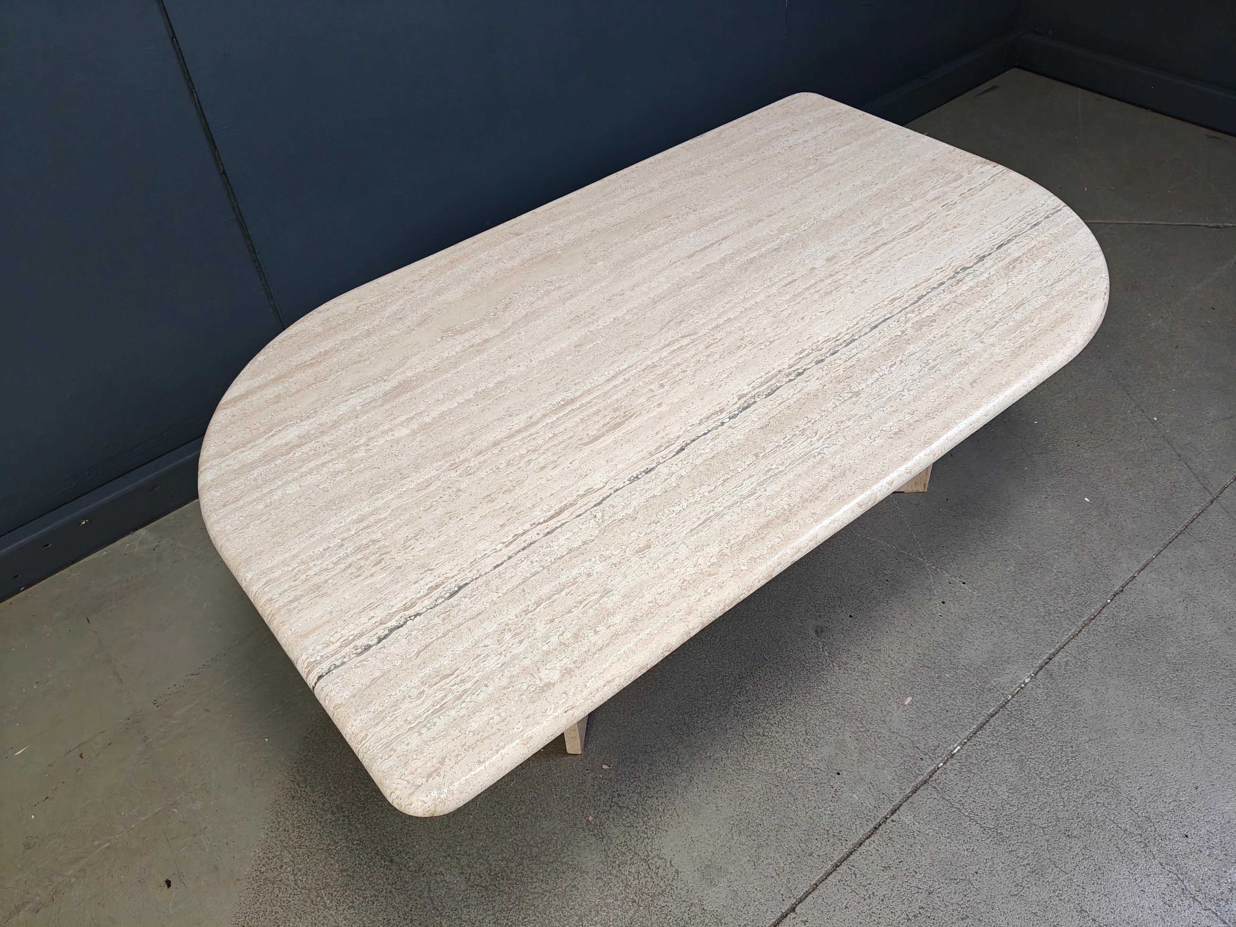 Travertine Vintage travertine coffee table For Sale