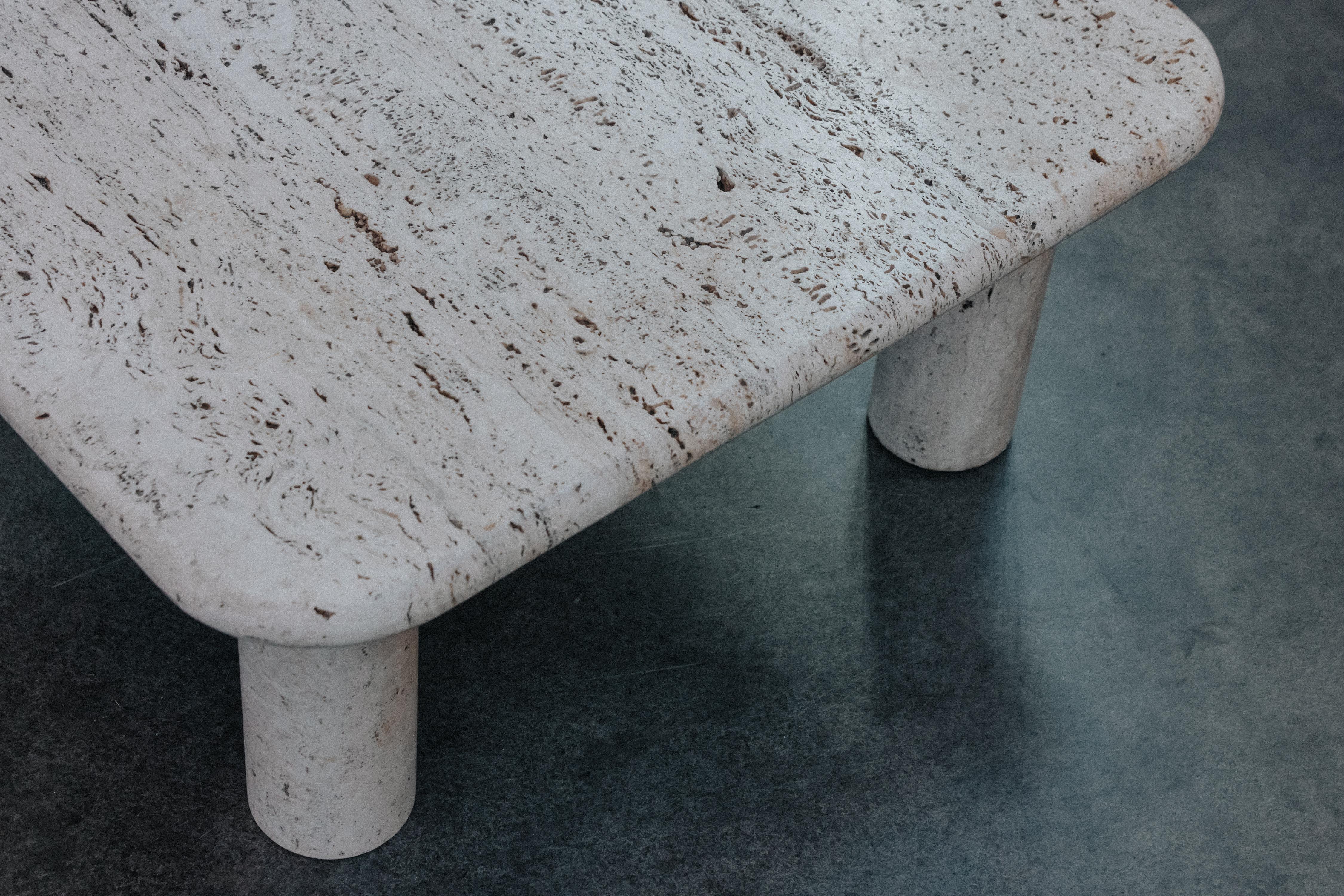 European Vintage Travertine Coffee Table From France, Circa 1970 For Sale